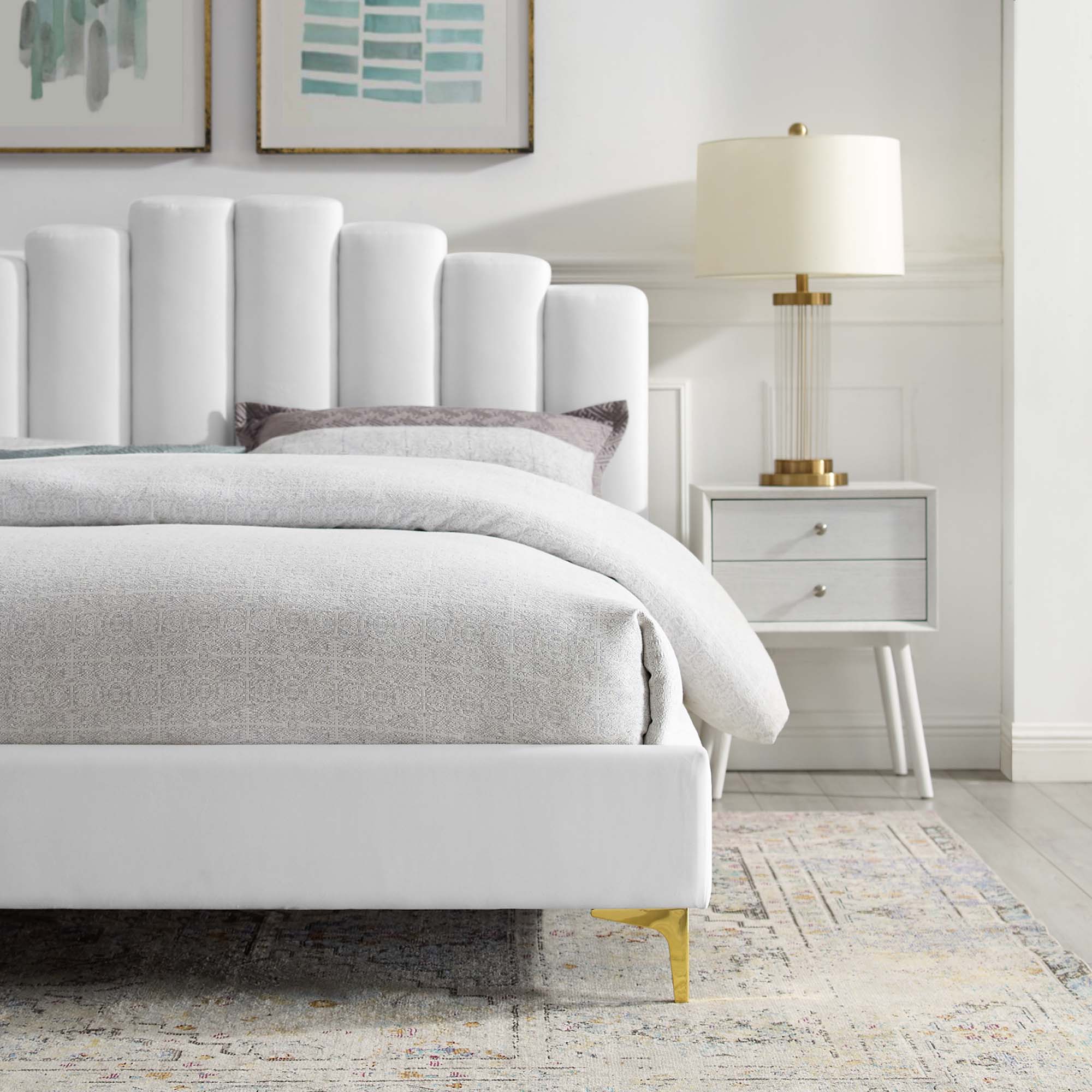 Olivia Performance Velvet Platform Bed - Image 2