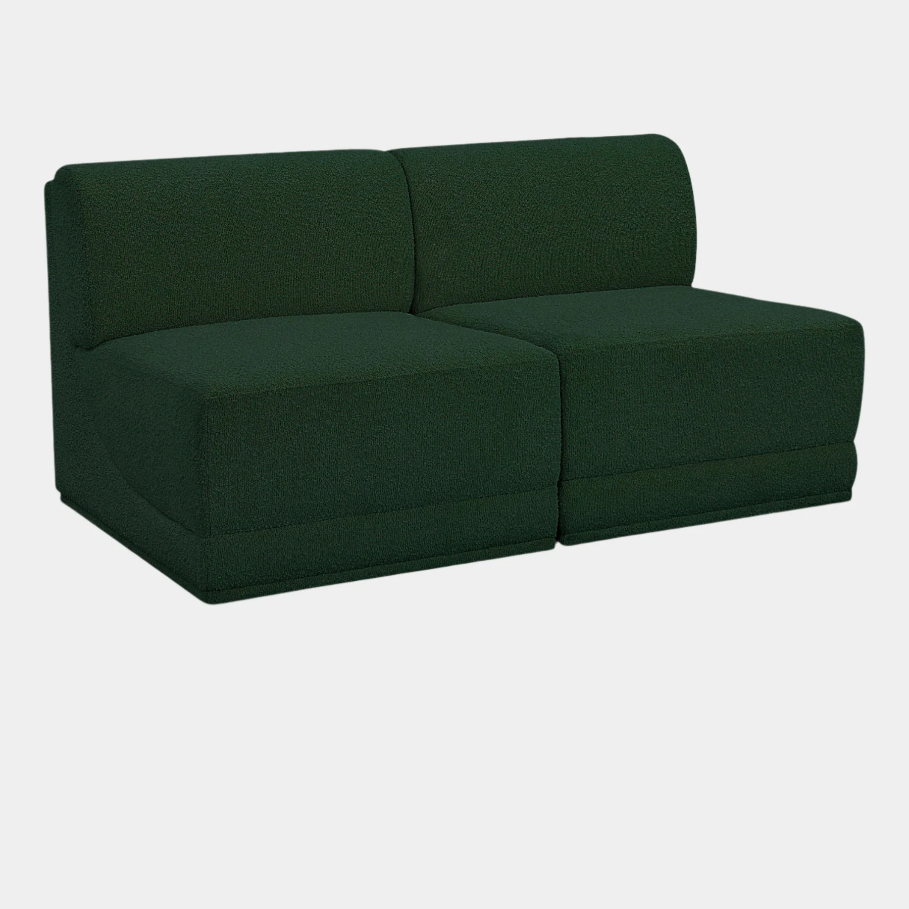 Ollie Boucle Fabric Armless Two-Seater Sofa - Image 15