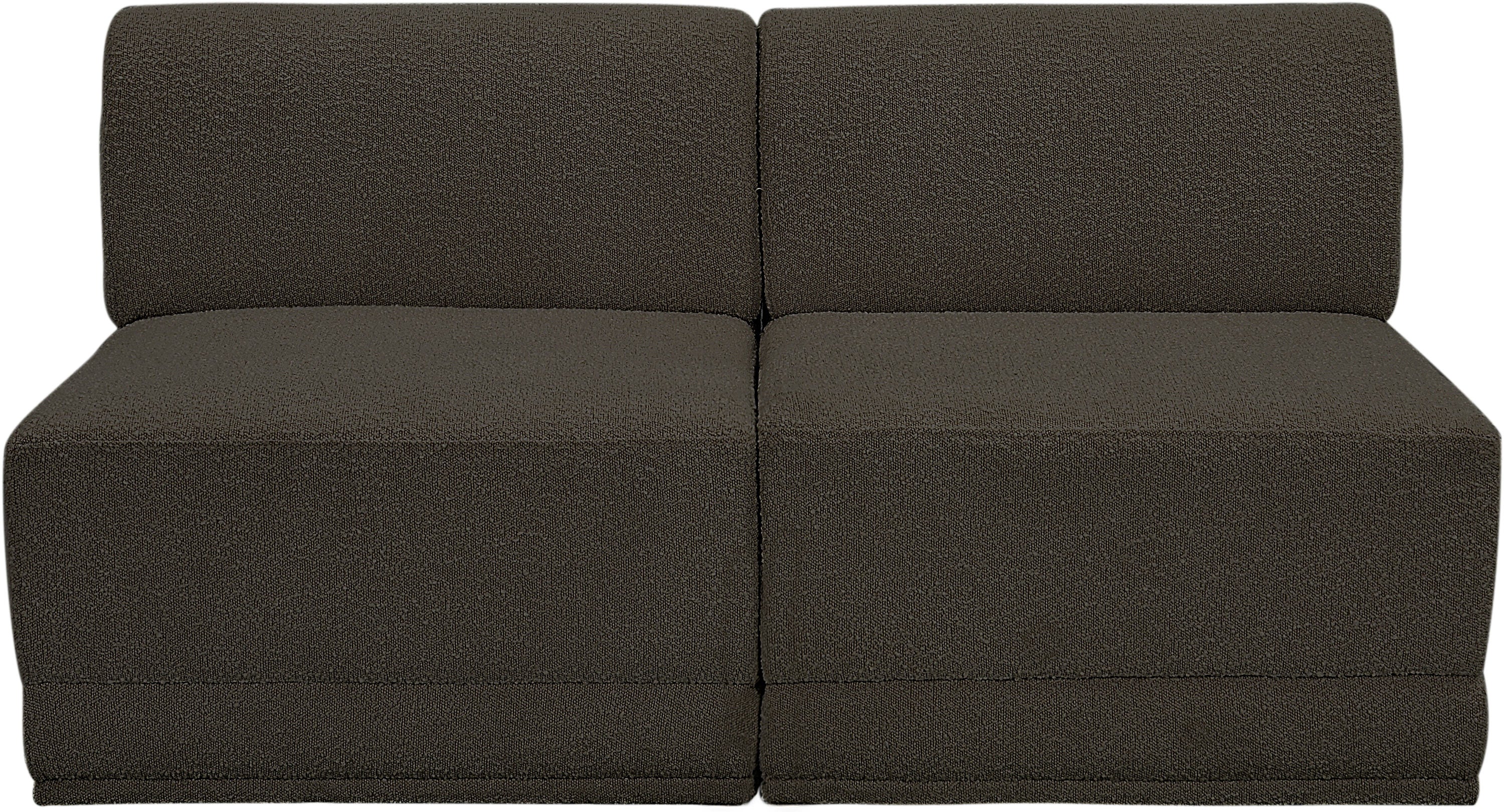 Ollie Boucle Fabric Armless Two-Seater Sofa - Image 22