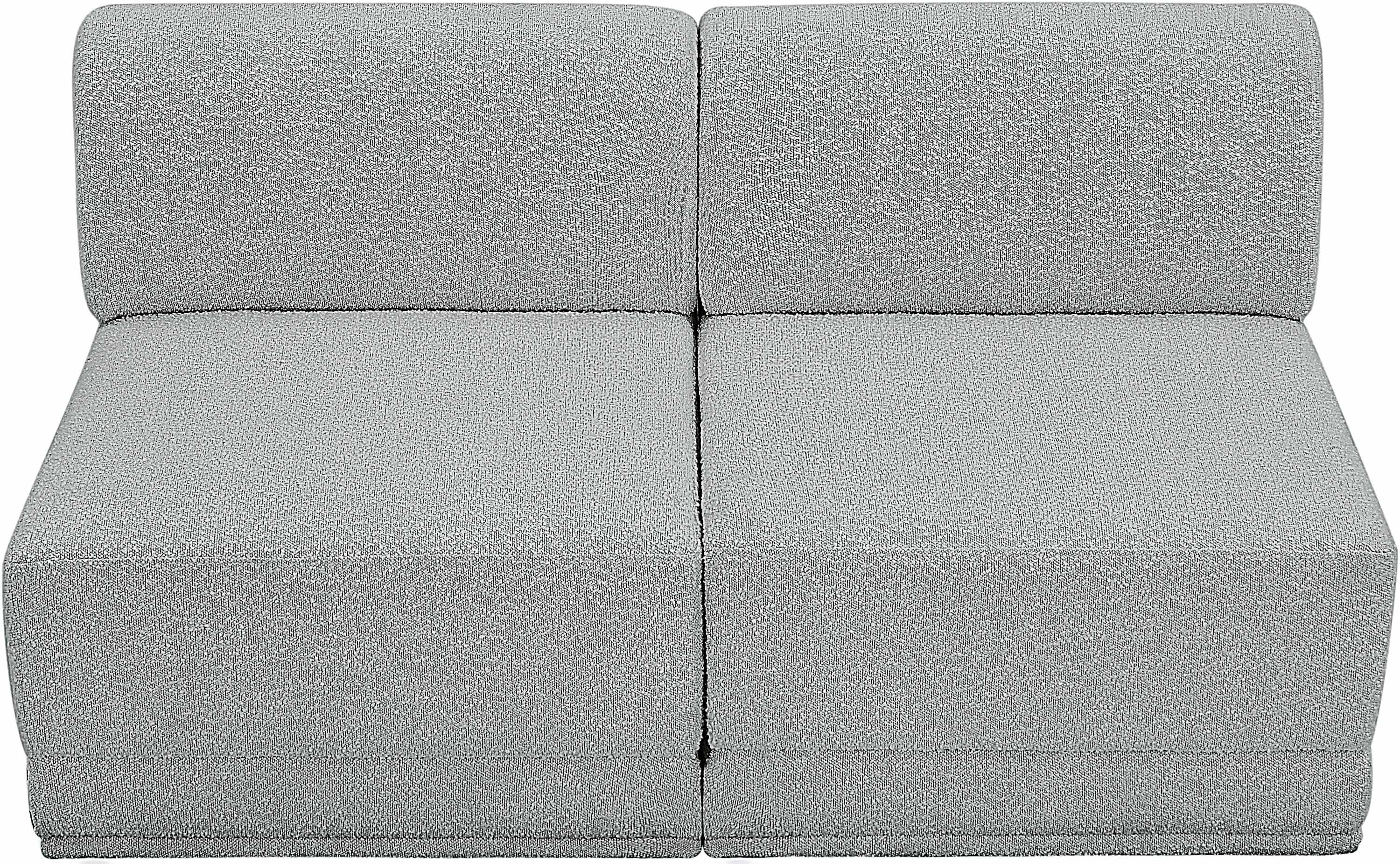Ollie Boucle Fabric Armless Two-Seater Sofa - Image 7