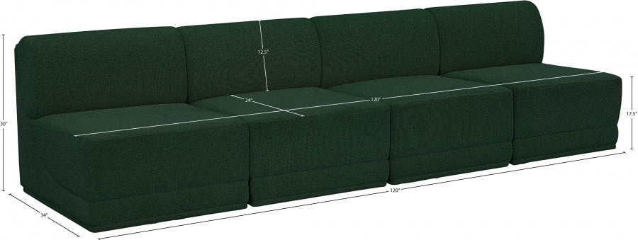 Ollie Boucle Fabric Armless Sofa - Image 22