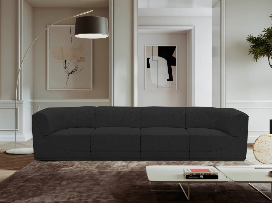 Ollie Boucle Fabric Sofa with Armrest - Image 2