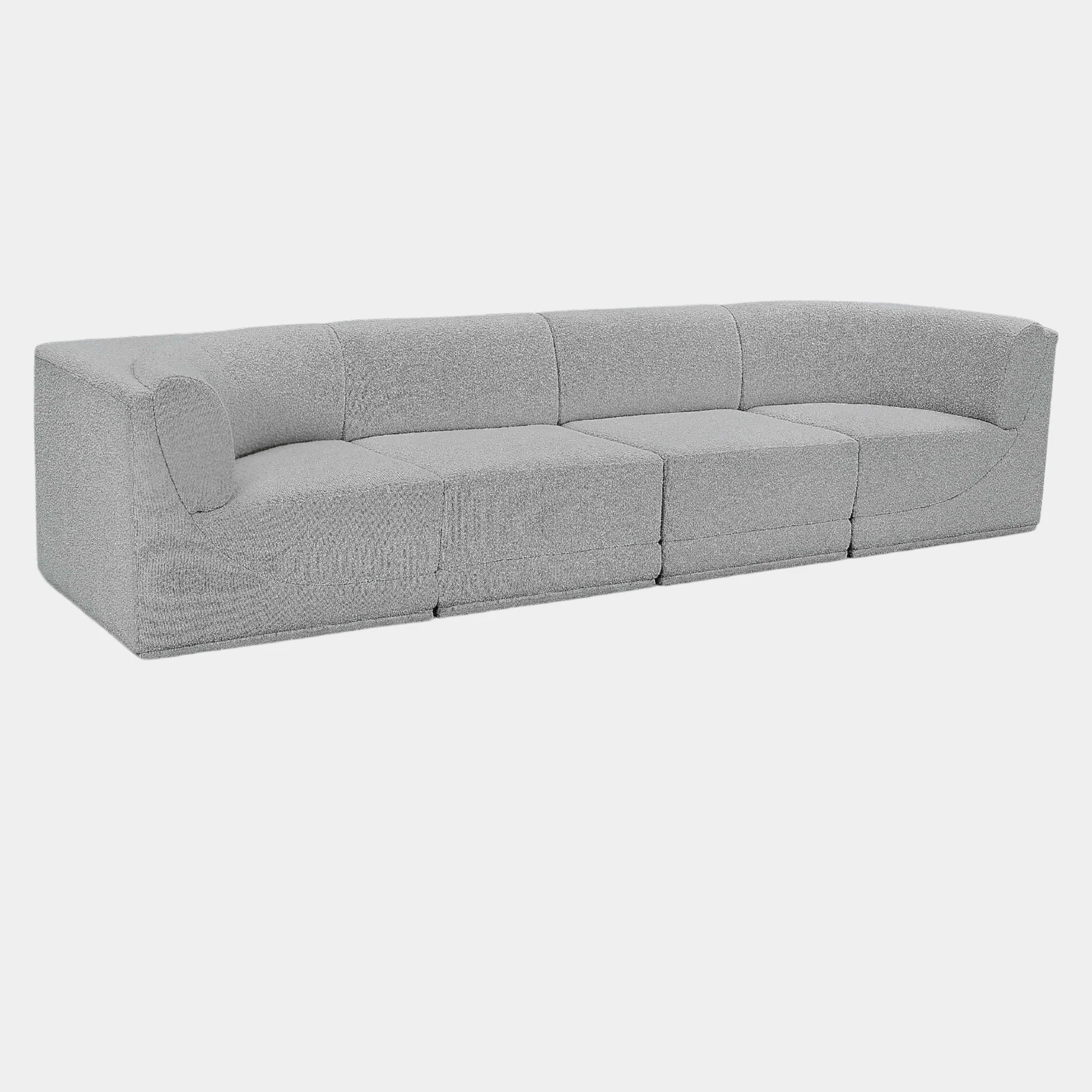 Ollie Boucle Fabric Sofa with Armrest - Image 7