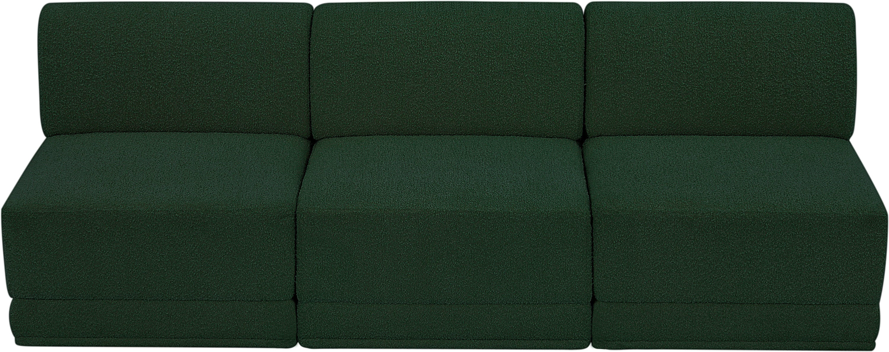 Ollie Boucle Fabric Three-Seater Armless Sofa - Image 22