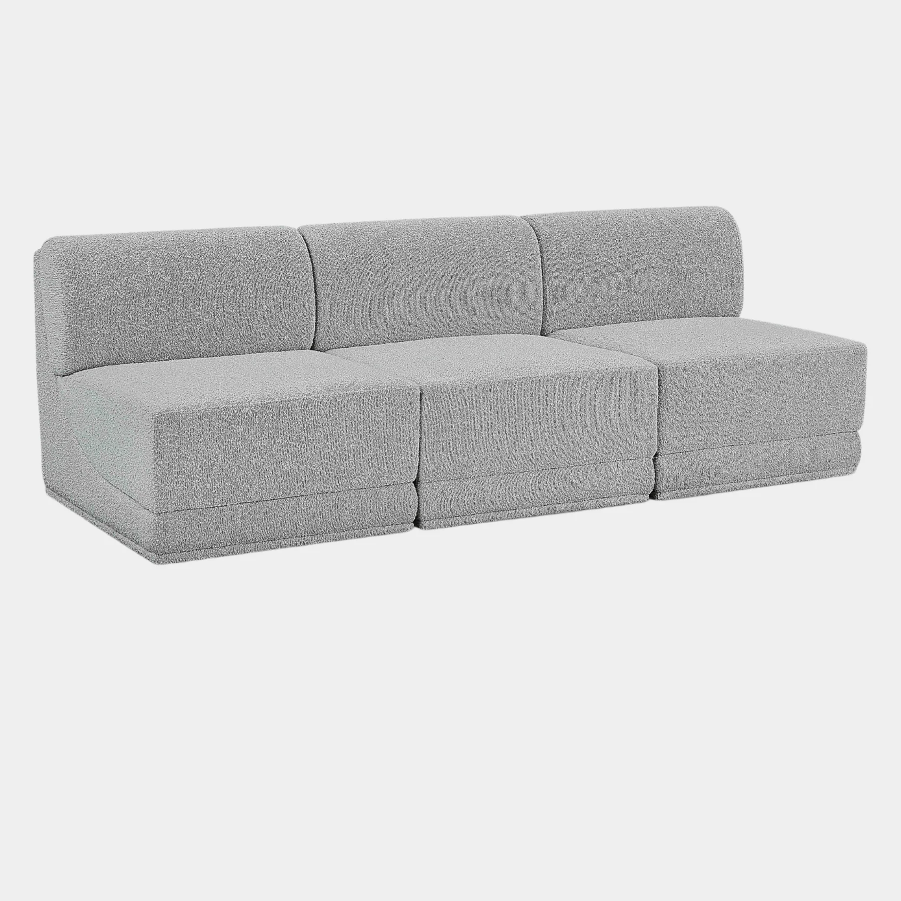 Ollie Boucle Fabric Three-Seater Armless Sofa - Image 7