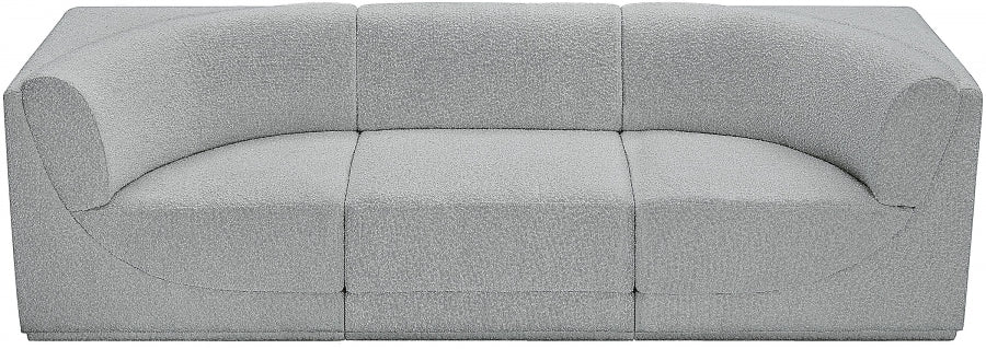 Ollie Boucle Fabric Three-Seater Sofa with Armrest - Image 10