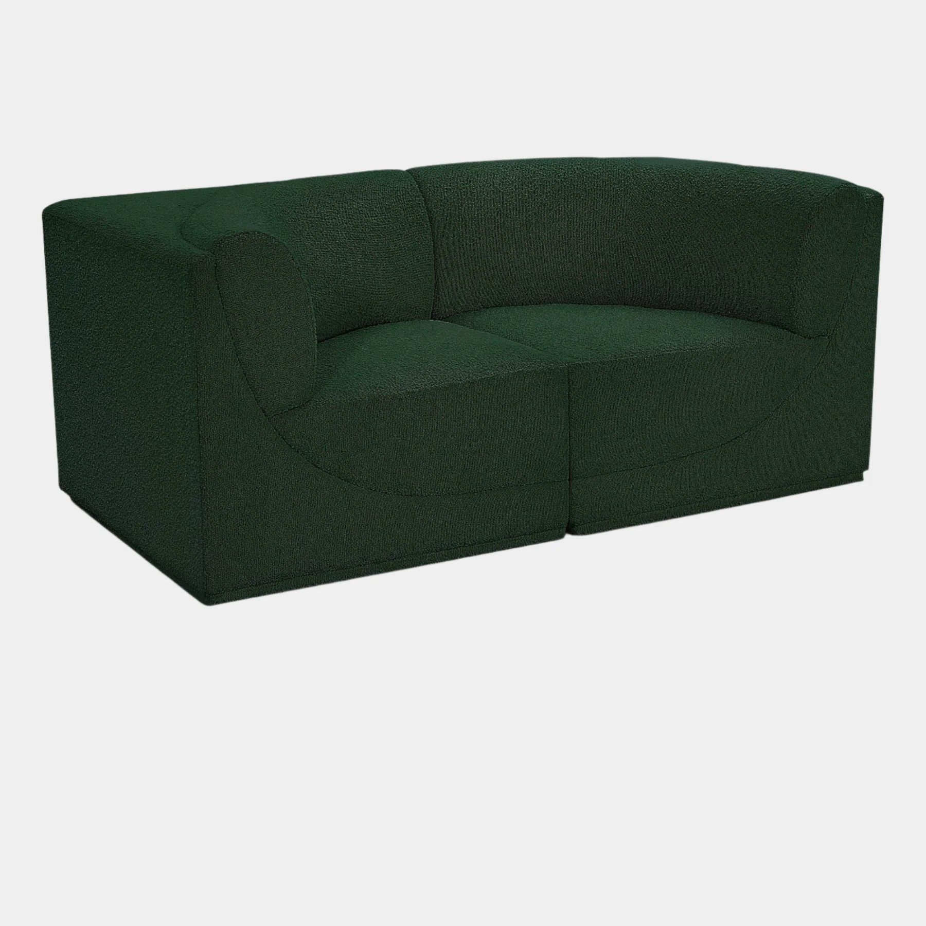 Ollie Boucle Fabric Two-Seater Sofa with Armrest - Image 19