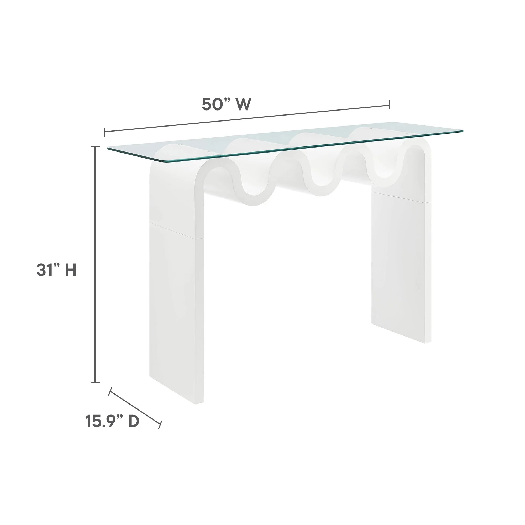 Ondine Glass Top 50" Console Table - Image 36