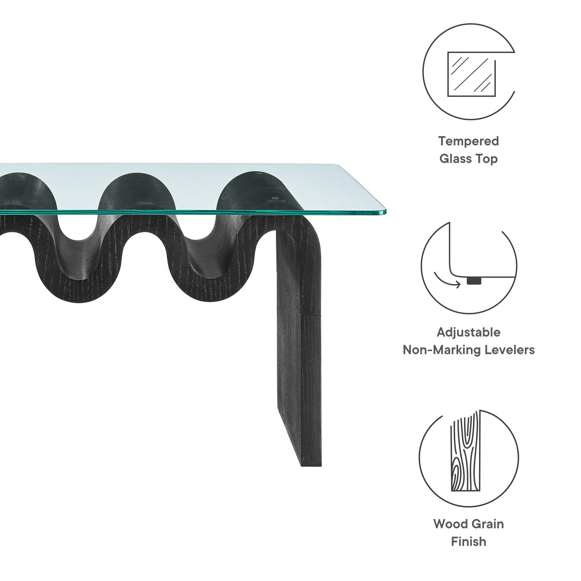 Ondine Glass Top Coffee Table - Image 19