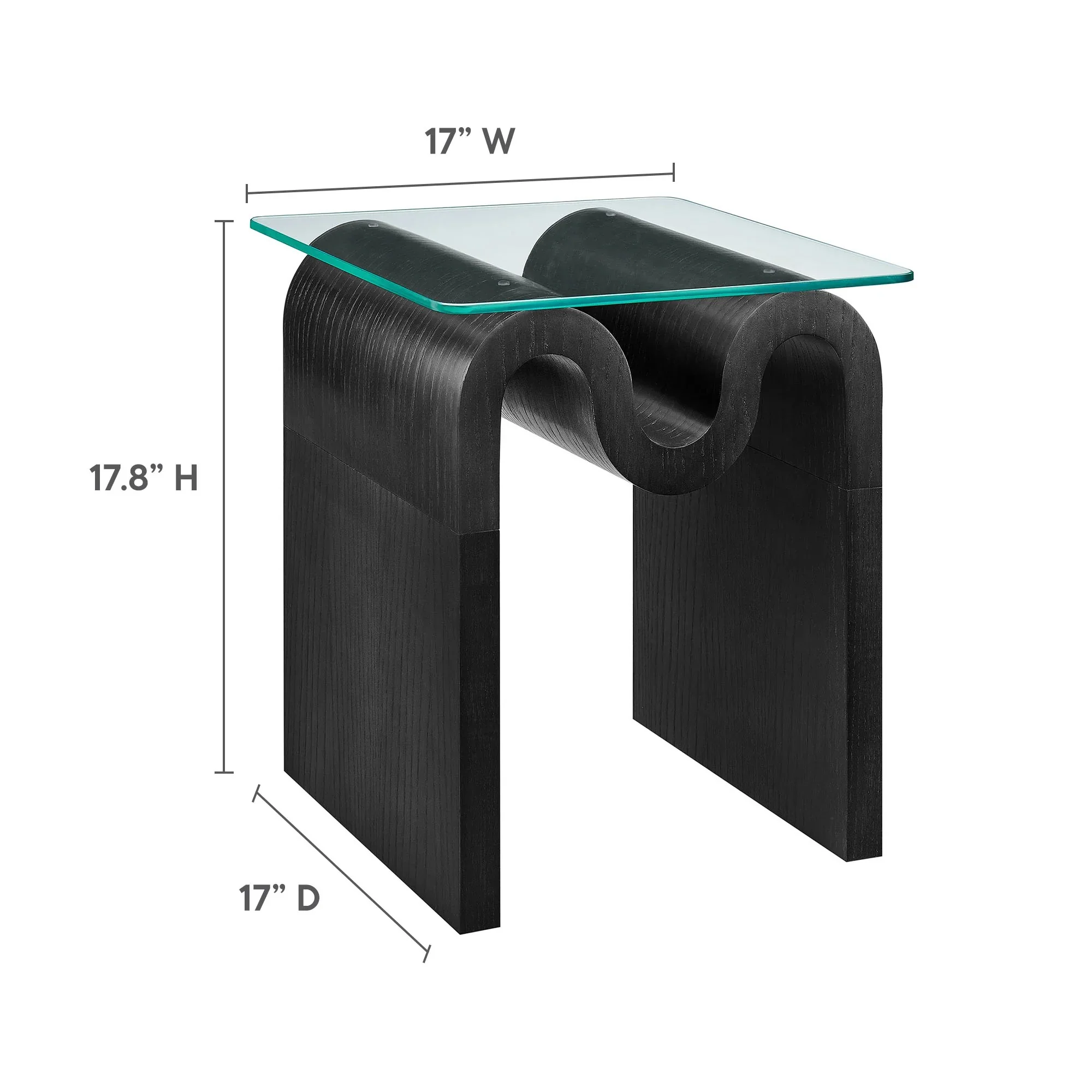 Ondine Glass Top Side Table - Image 18