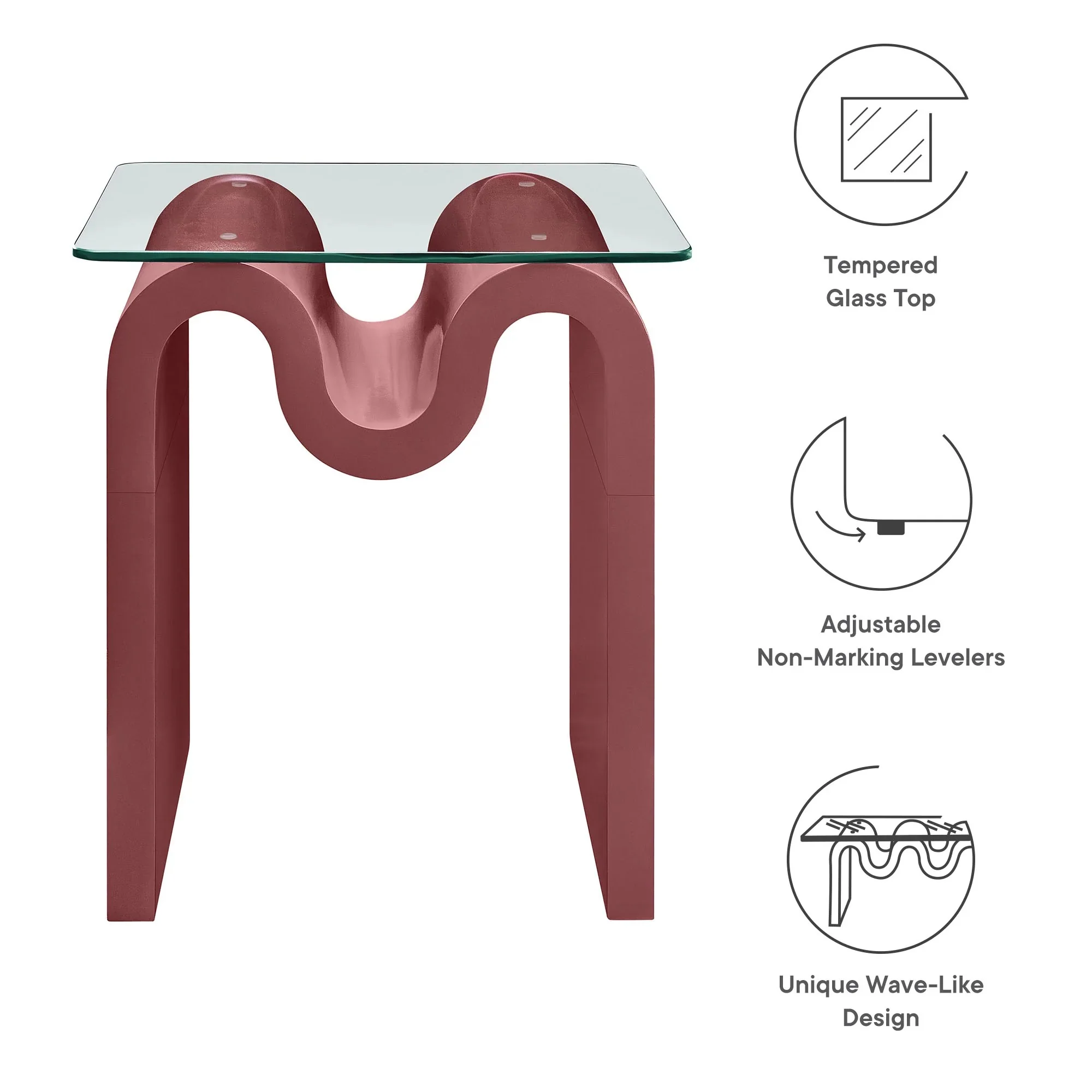 Ondine Glass Top Side Table - Image 26