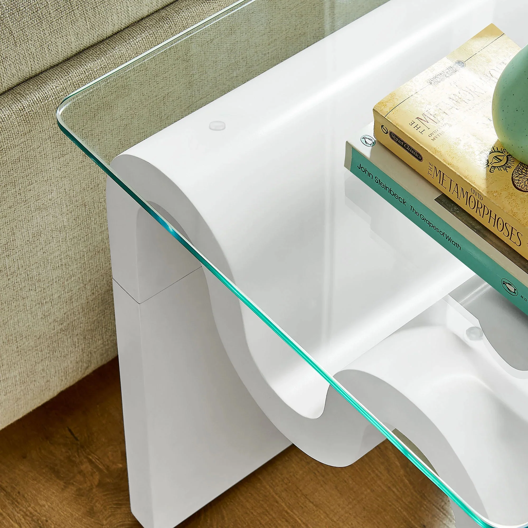 Ondine Glass Top Side Table - Image 34