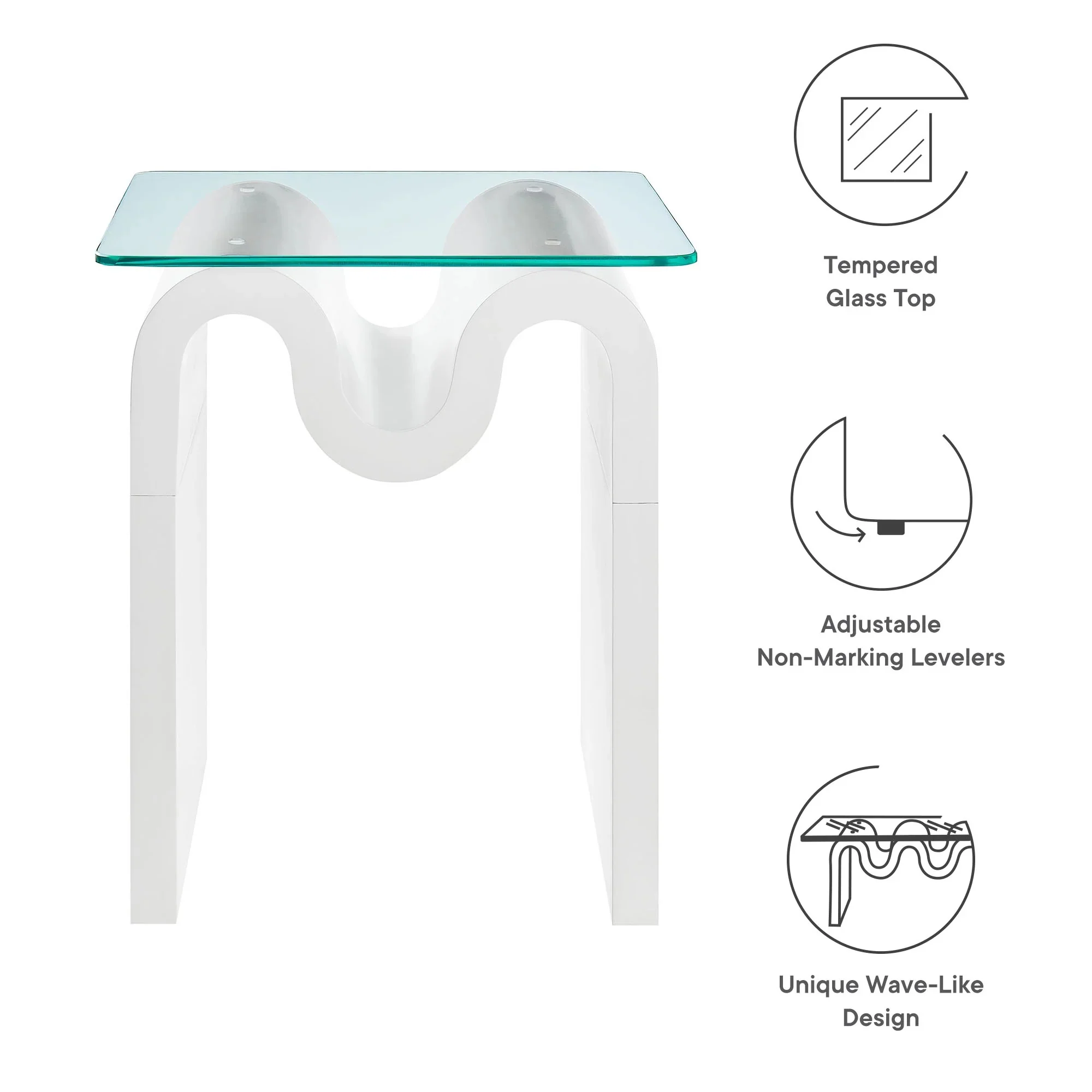 Ondine Glass Top Side Table - Image 35