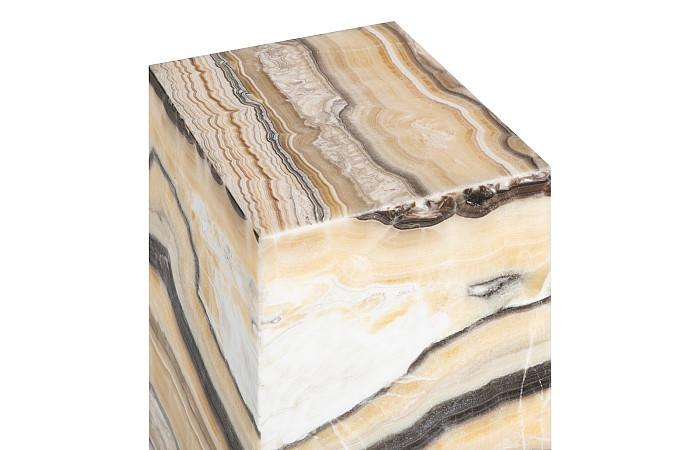 Onyx Lamp Pedestal, Square, Zebra - Image 3