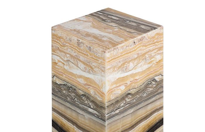 Onyx Lamp Pedestal, Square, Zebra - Image 3