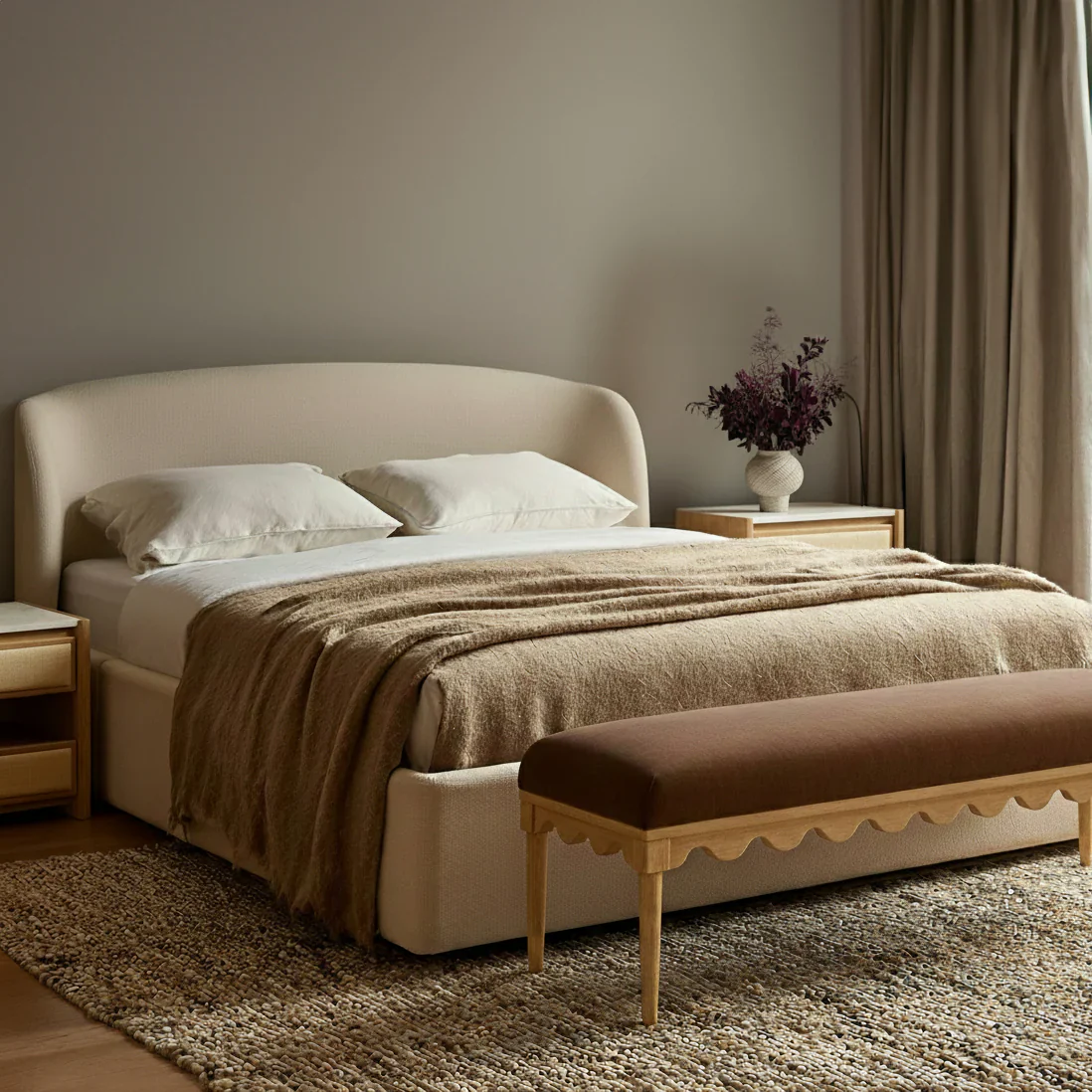 Oodle 56.5" Performance Vegan Mohair Bench - Image 8