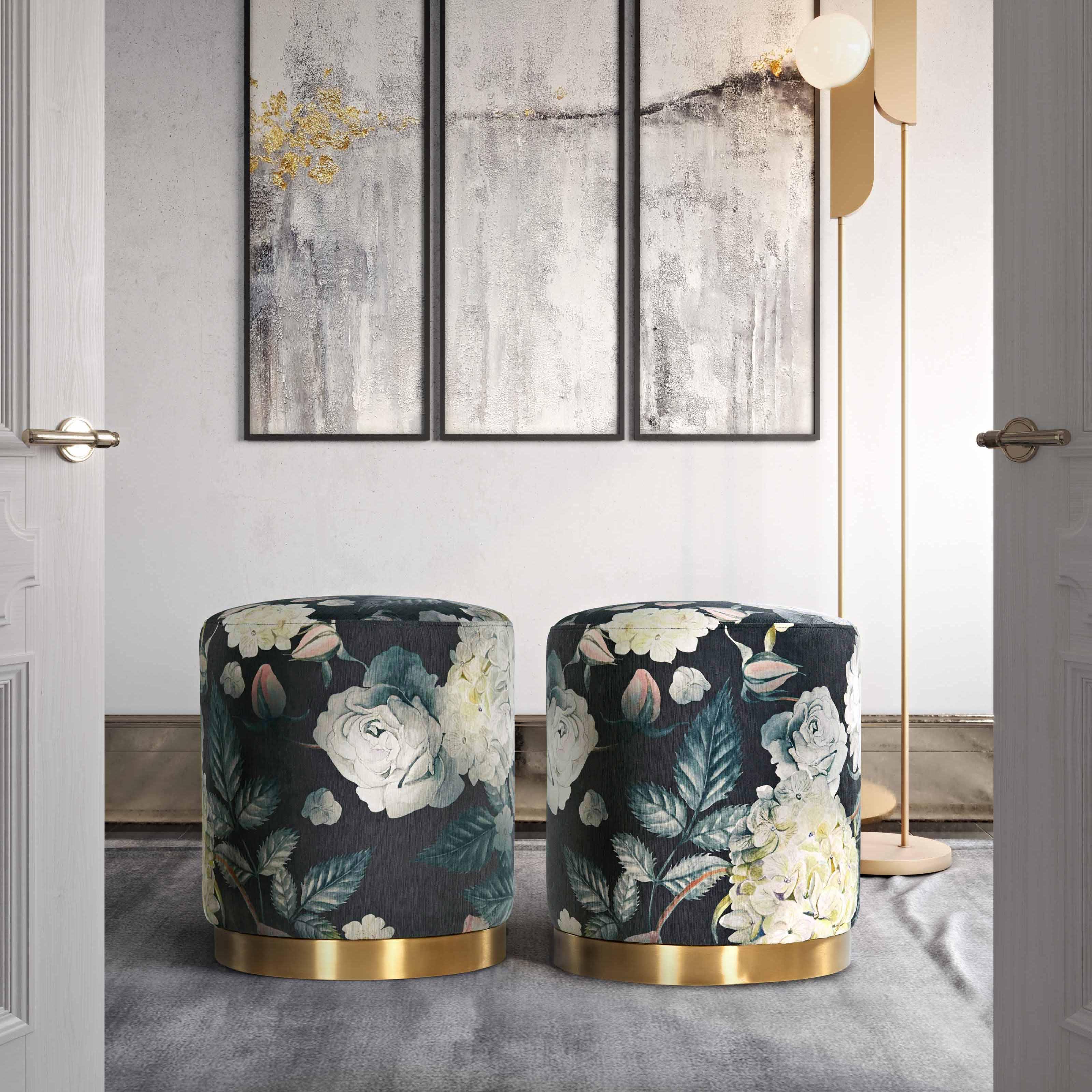 Opal Performance Velvet Ottoman - Image 2