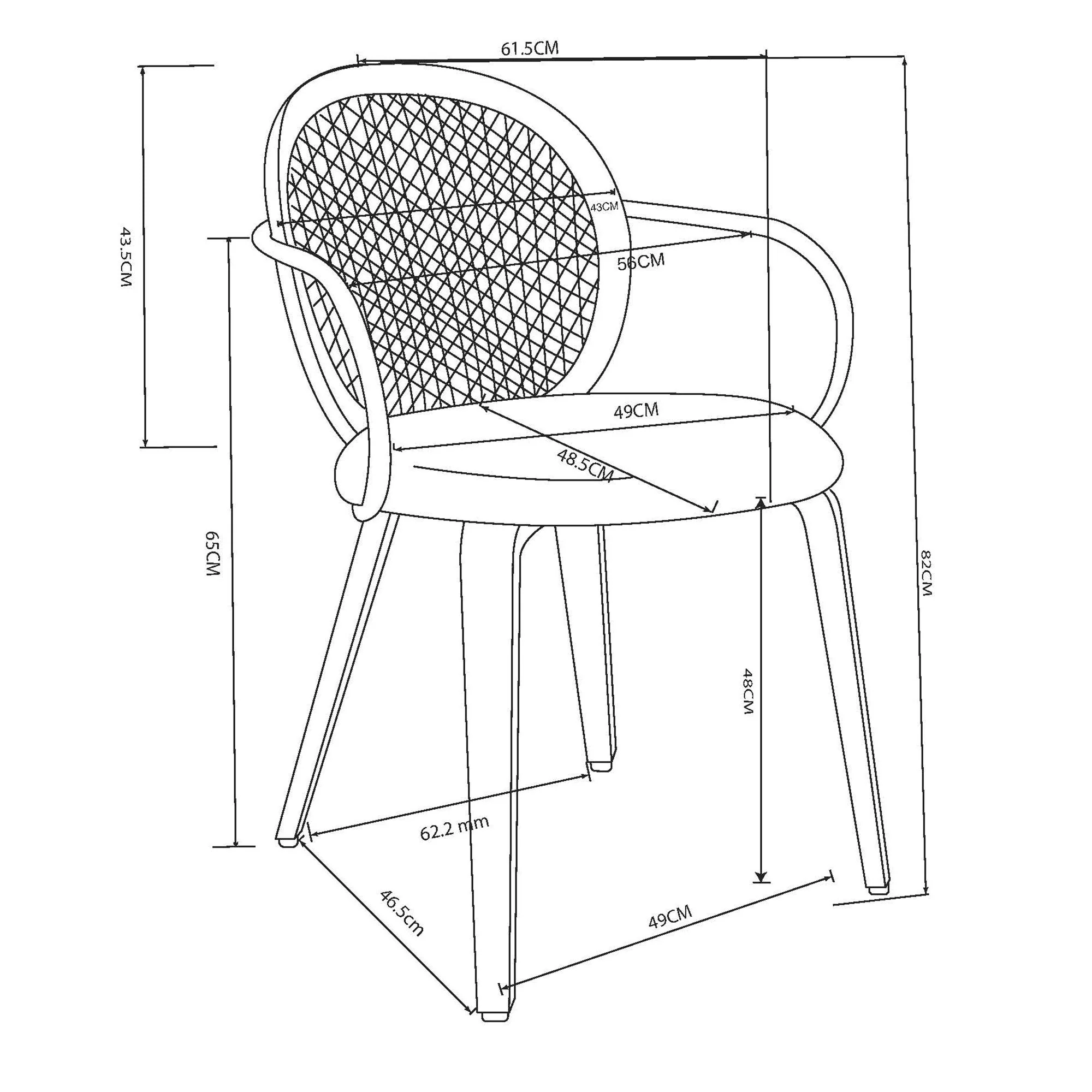 Orias Dining Chair, set of 2 in Light Oak and Black - Image 2