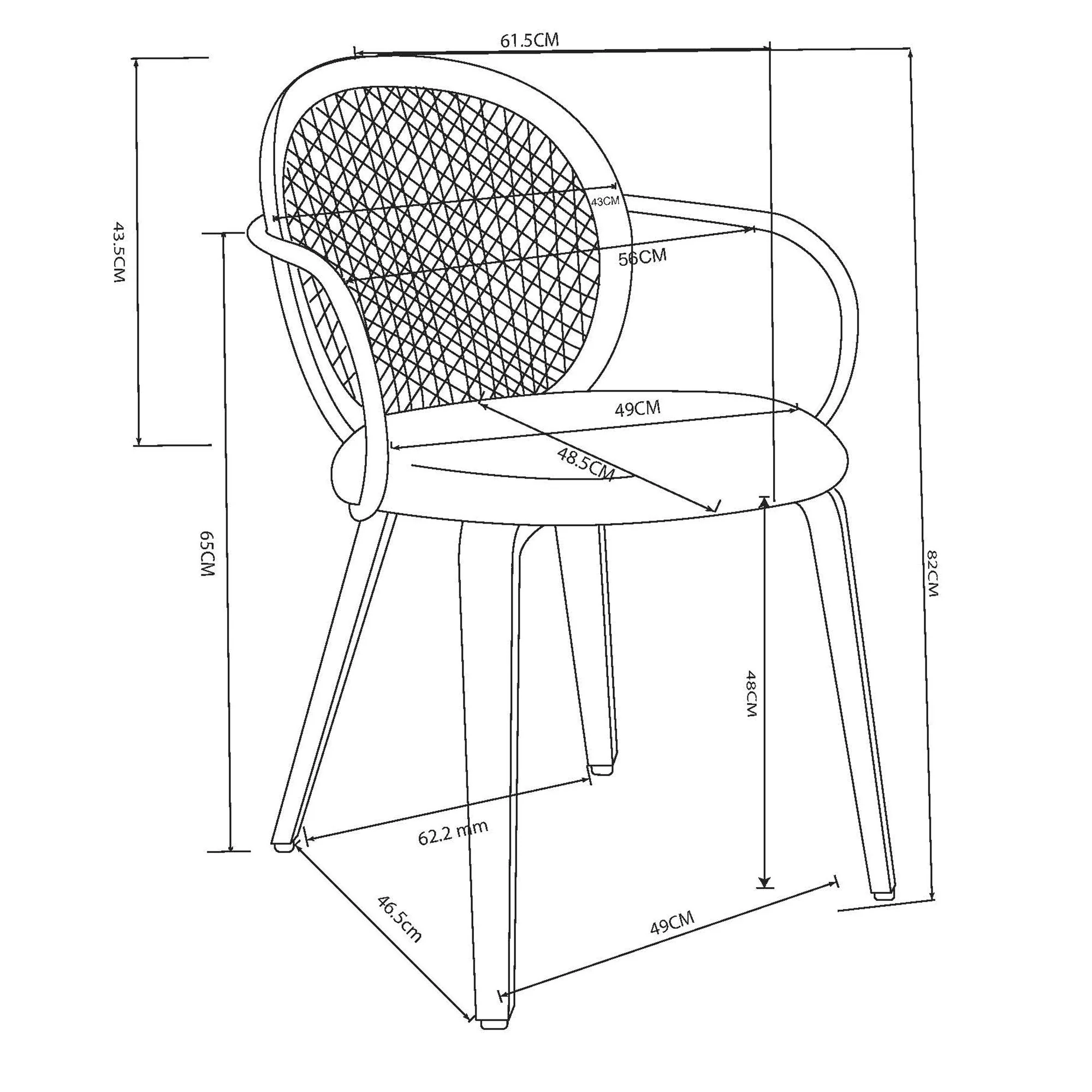 Orias Dining Chair, set of 2 in Walnut and Black - Image 2