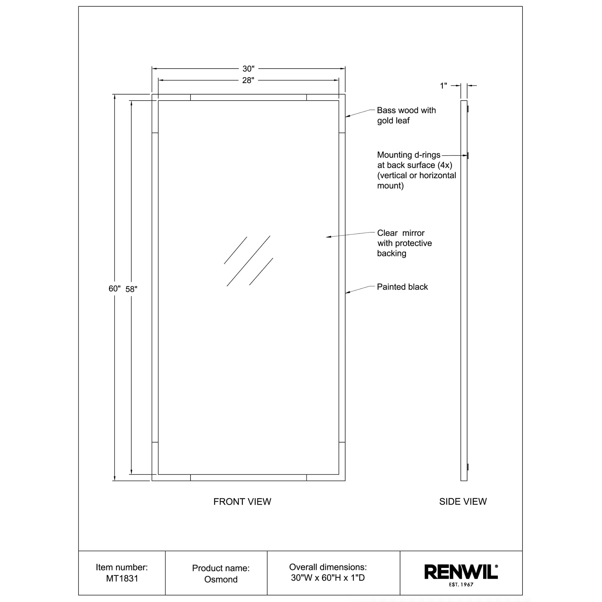 Osmond Wall Mirror - Image 4