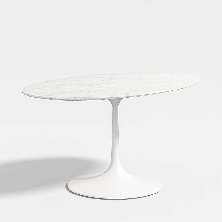 Oval Marble White Dining Table - Image 7
