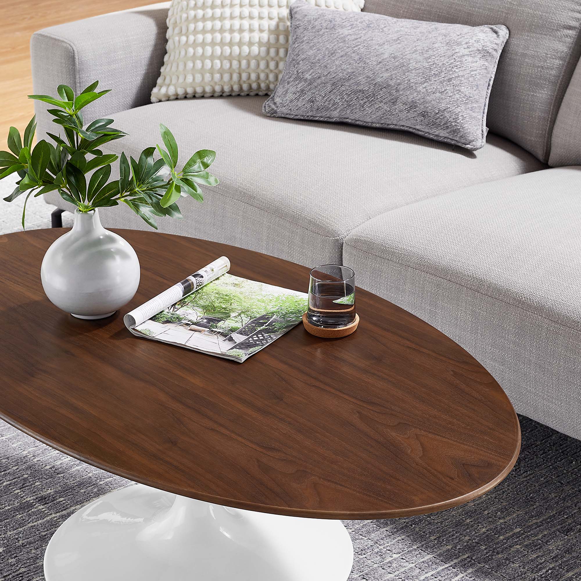 Oval-Shaped Wood Coffee Table - Image 11