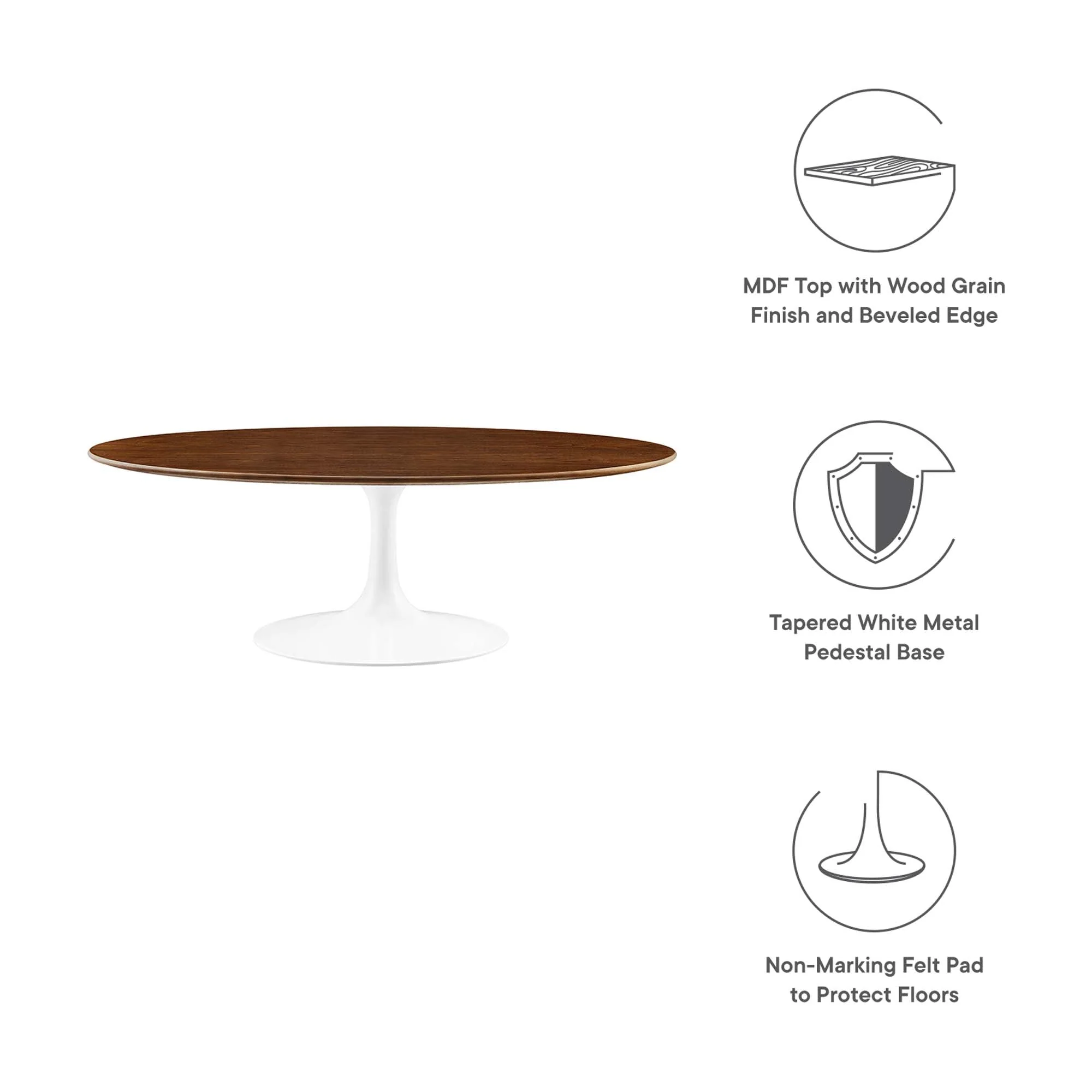 Oval-Shaped Wood Coffee Table - Image 15