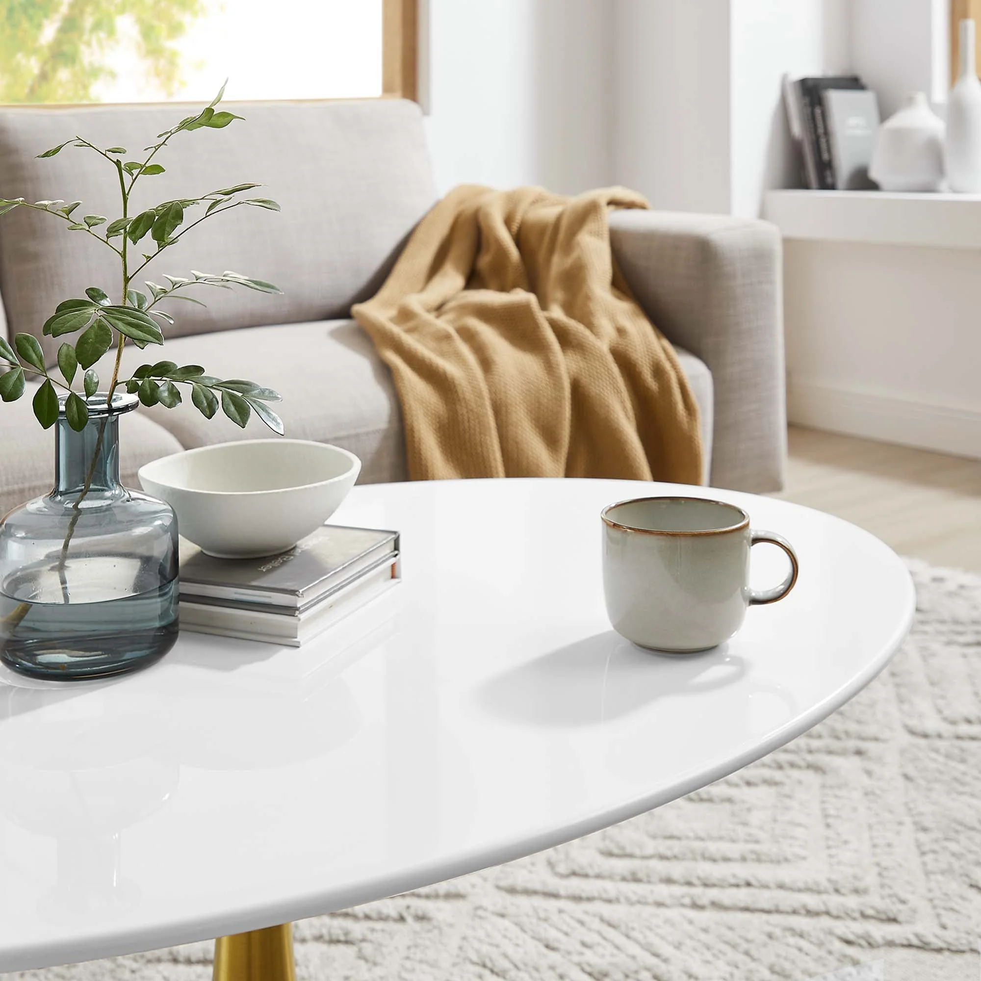 Oval-Shaped Wood Coffee Table - Image 19