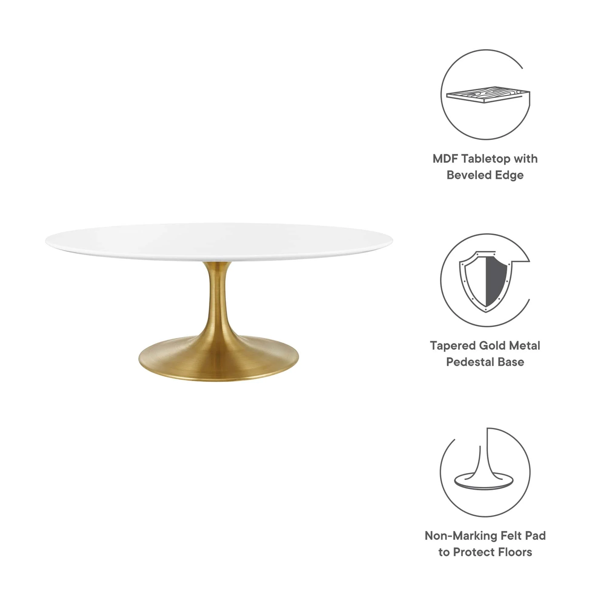 Oval-Shaped Wood Coffee Table - Image 22