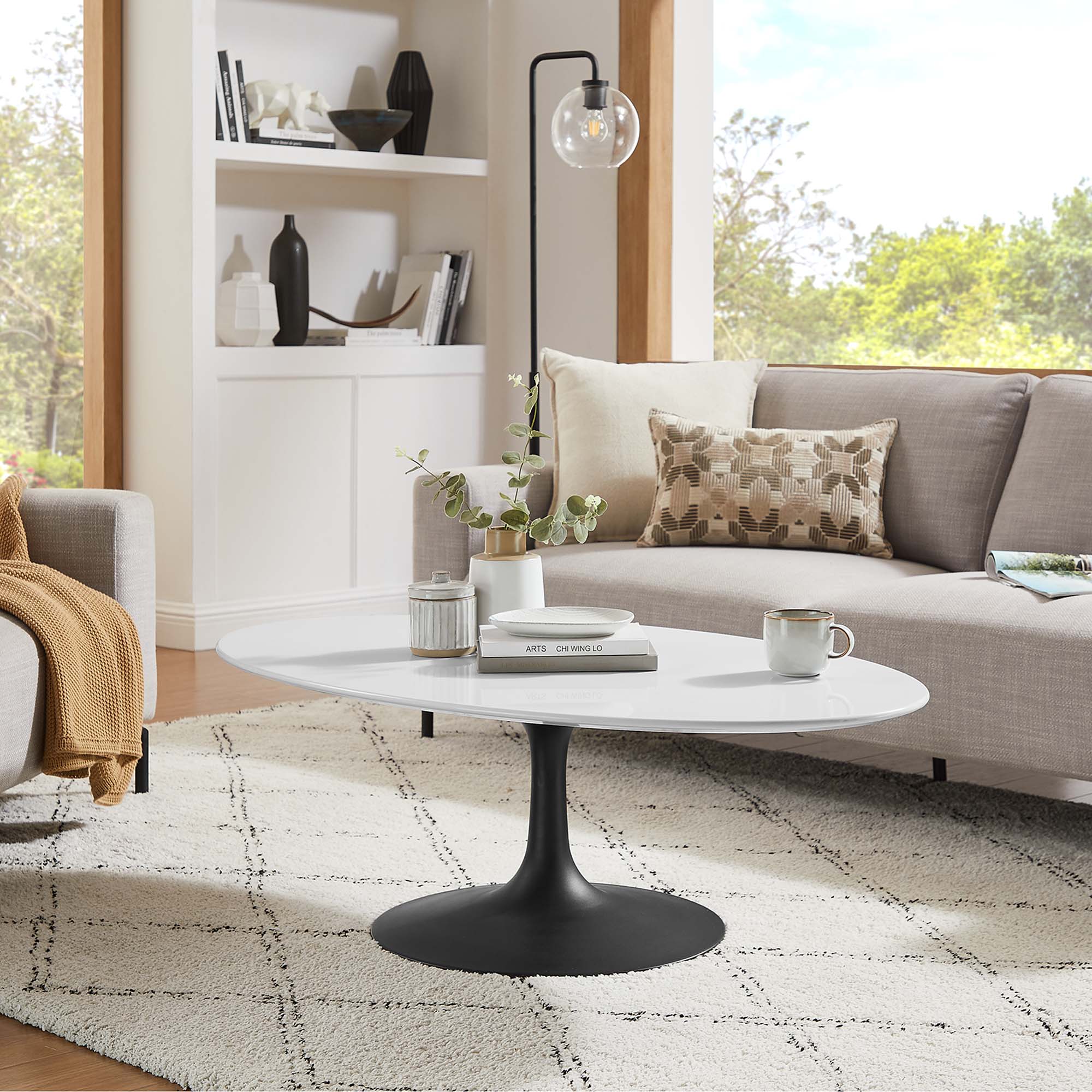 Oval-Shaped Wood Coffee Table - Image 29