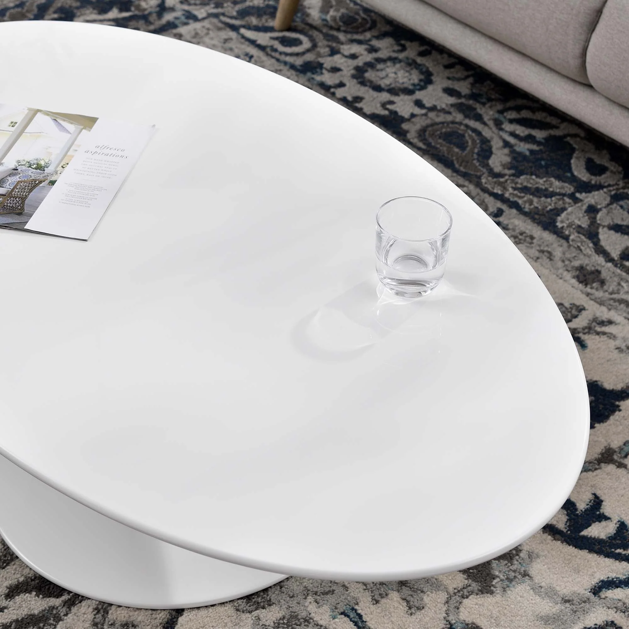 Oval-Shaped Wood Coffee Table - Image 3