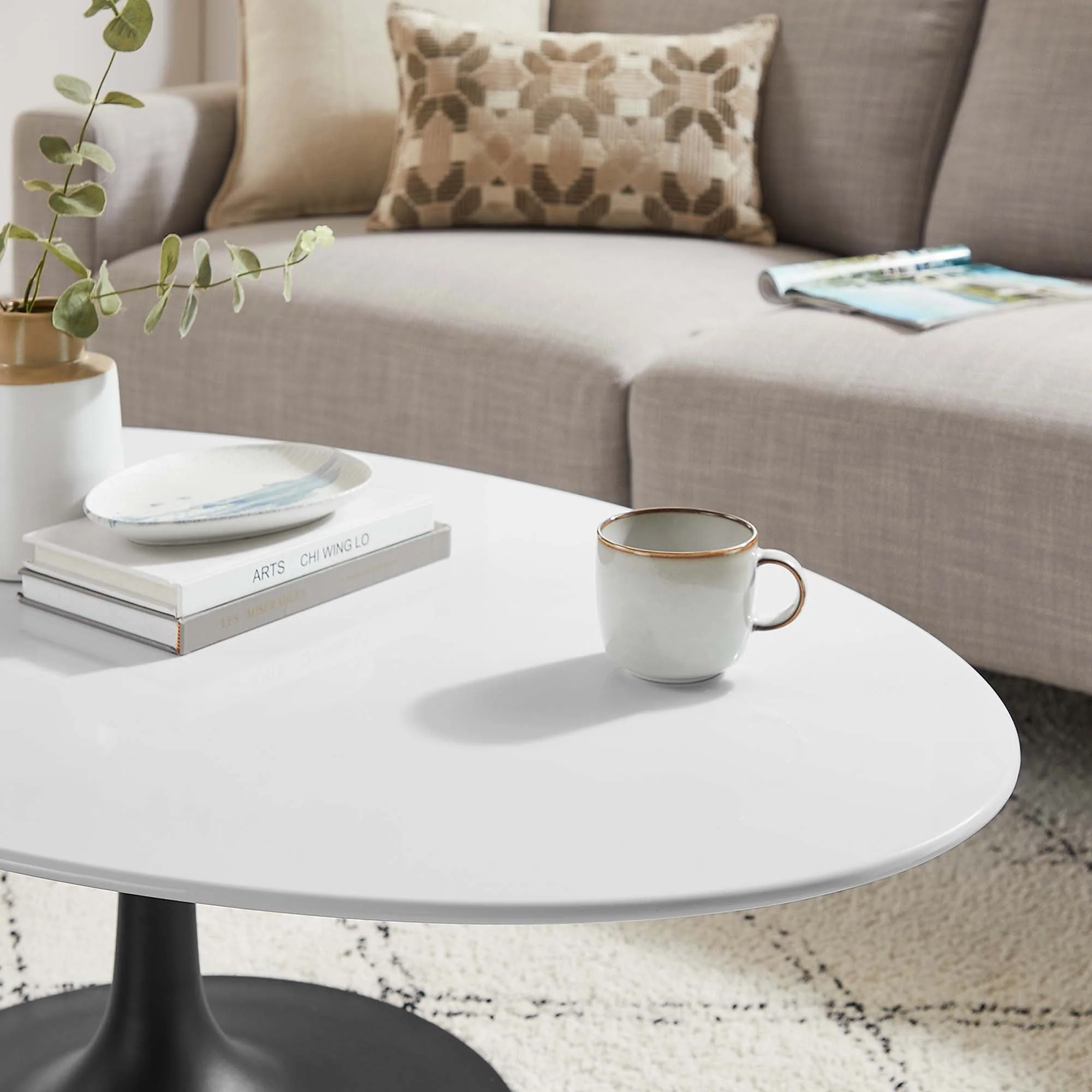 Oval-Shaped Wood Coffee Table - Image 30