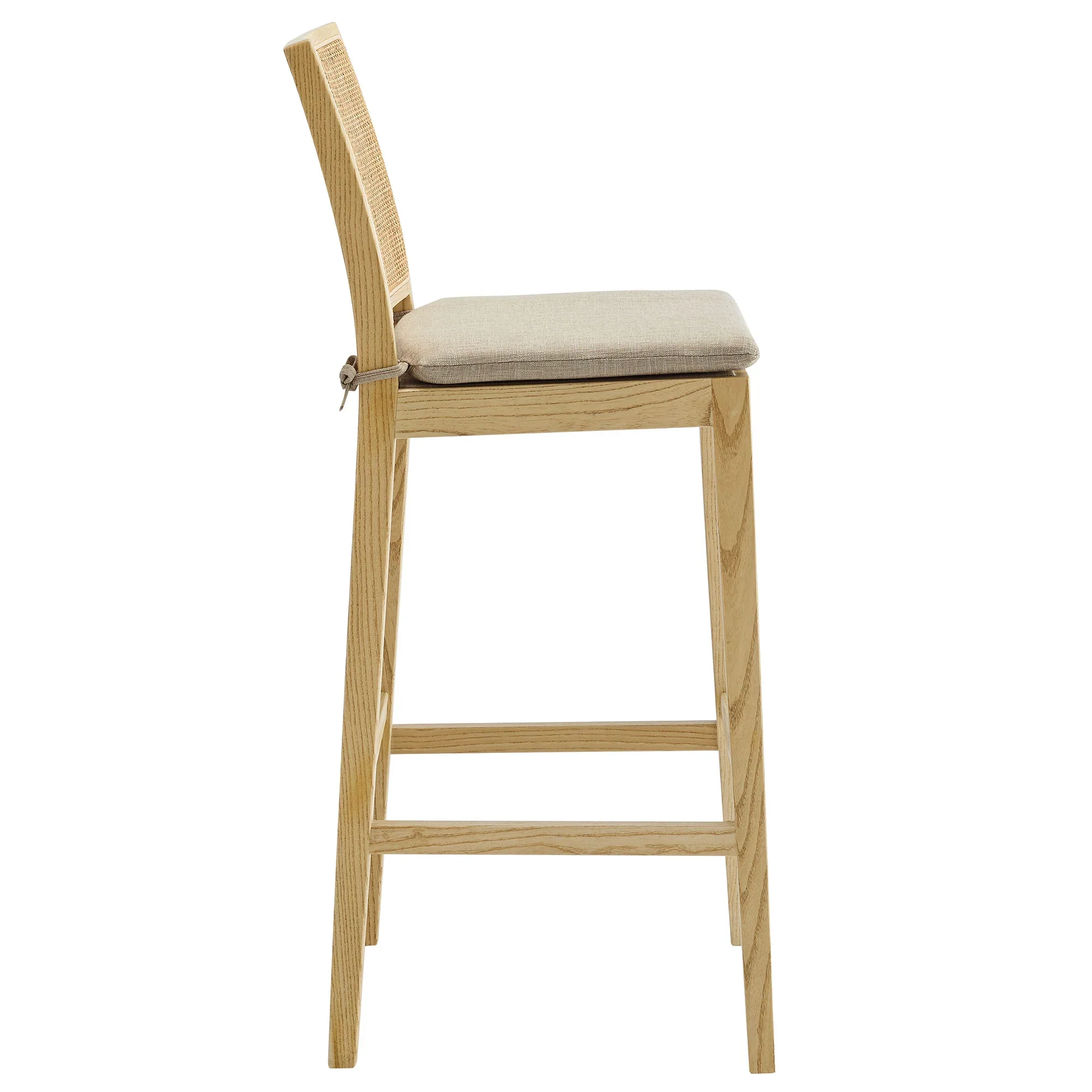 Ovard Wood and Rattan Bar Stool - Image 4