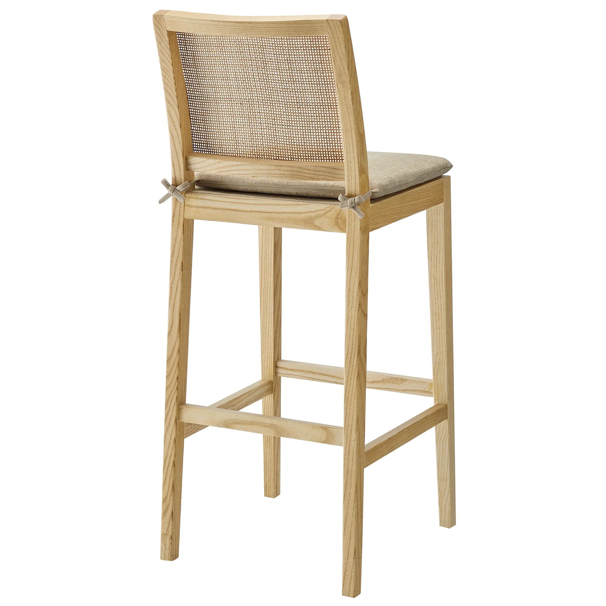 Ovard Wood and Rattan Bar Stool - Image 5