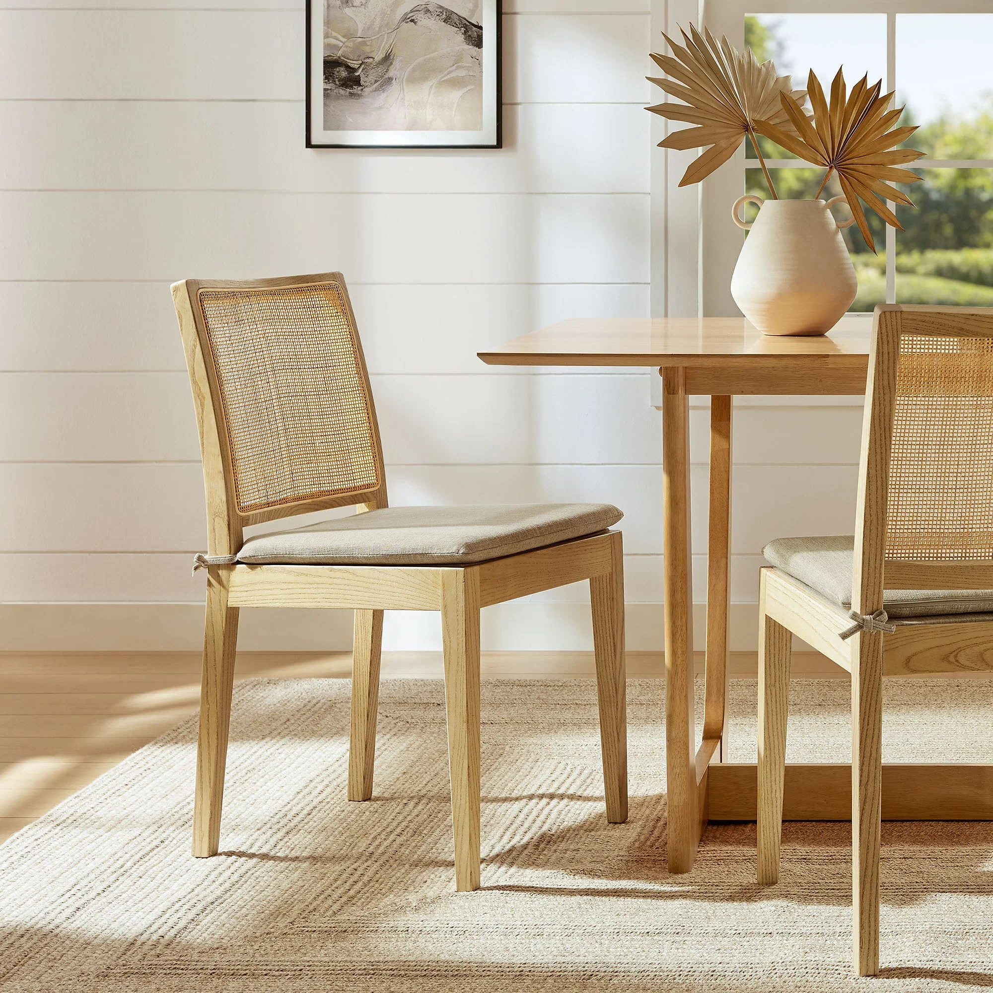 Ovard Wood and Rattan Dining Chair in Natural - Image 2
