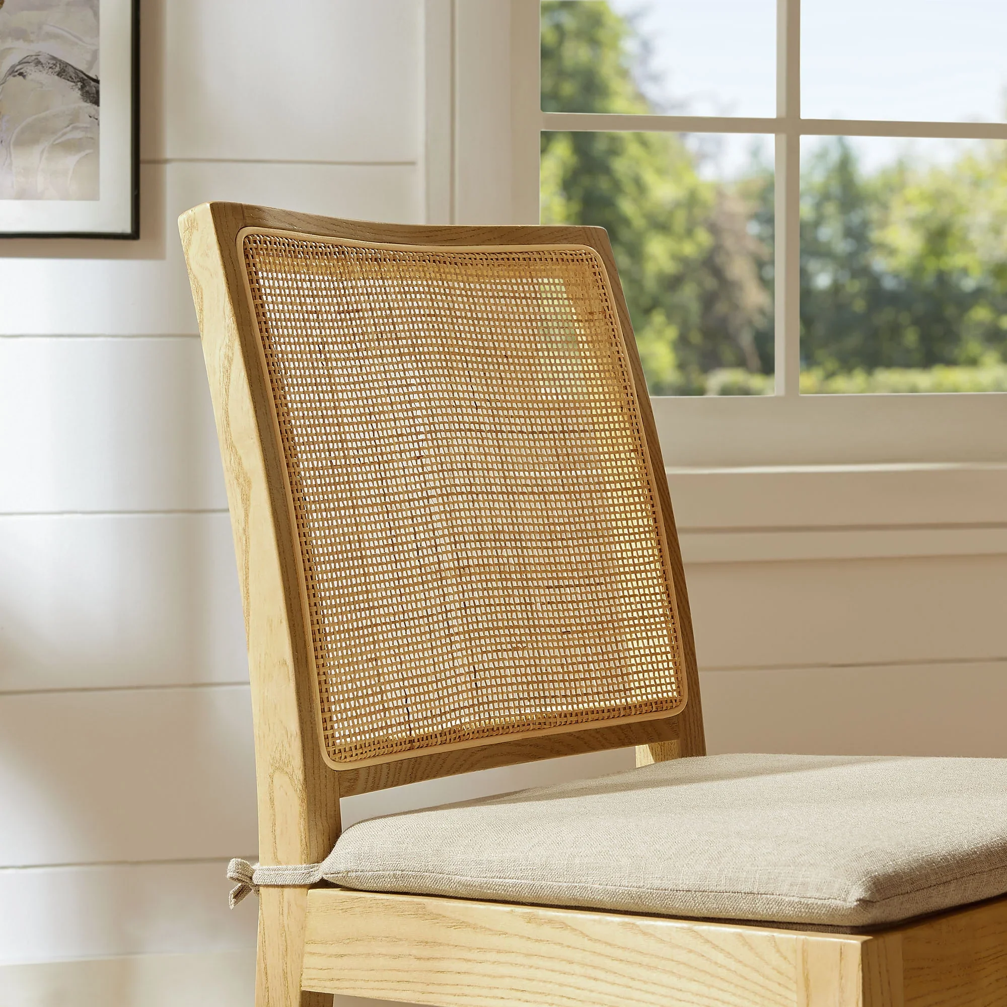 Ovard Wood and Rattan Dining Chair in Natural - Image 3