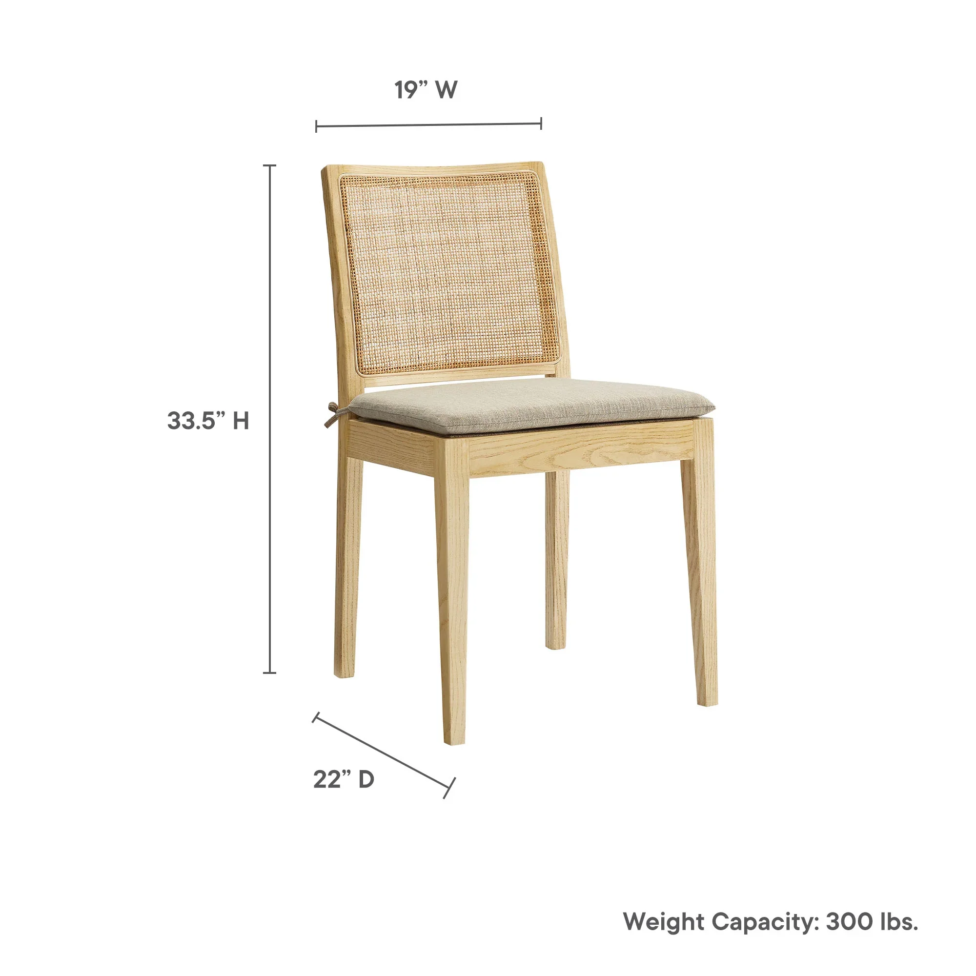 Ovard Wood and Rattan Dining Chair in Natural - Image 9