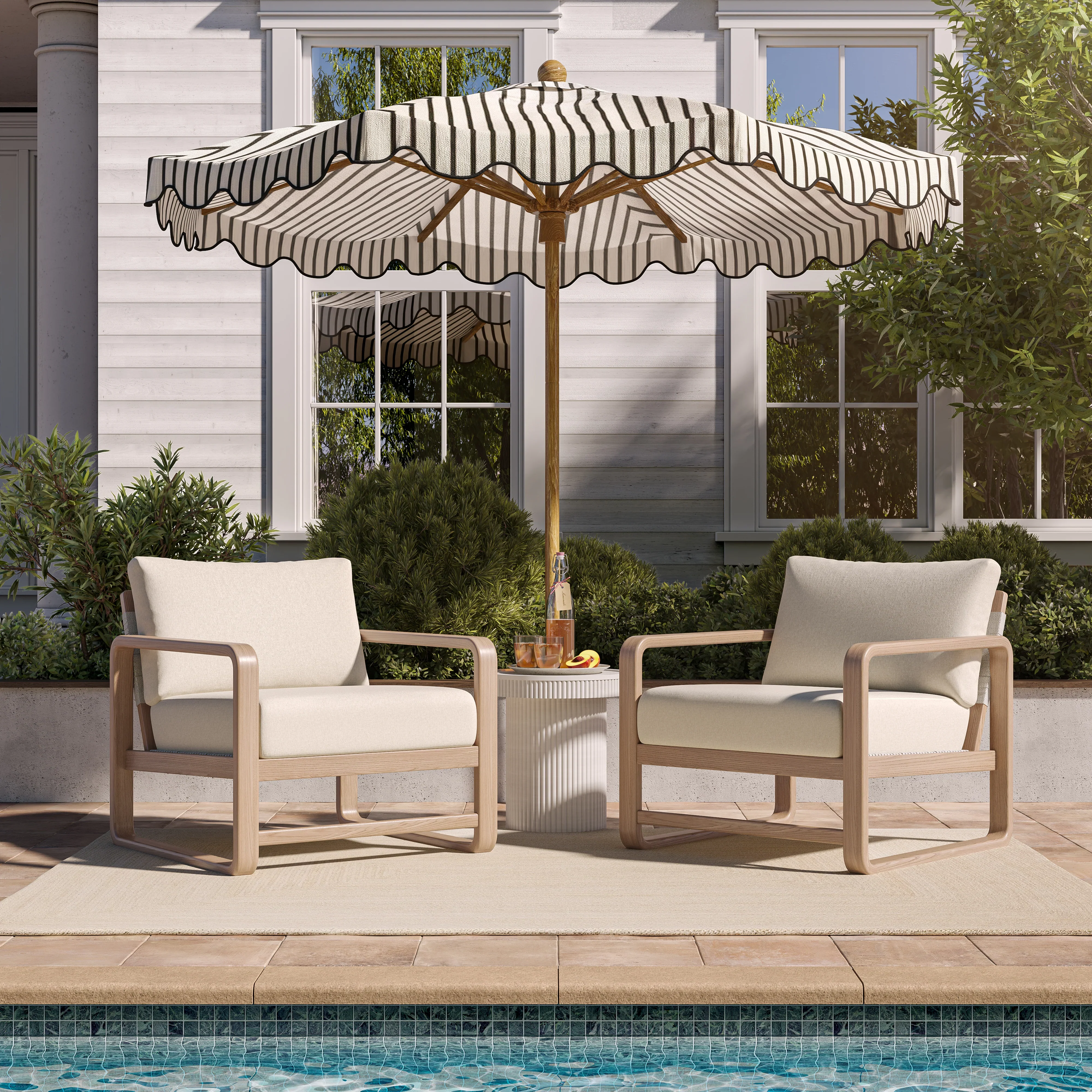 Palata Cream Performance Fabric Outdoor Accent Chair - Image 2