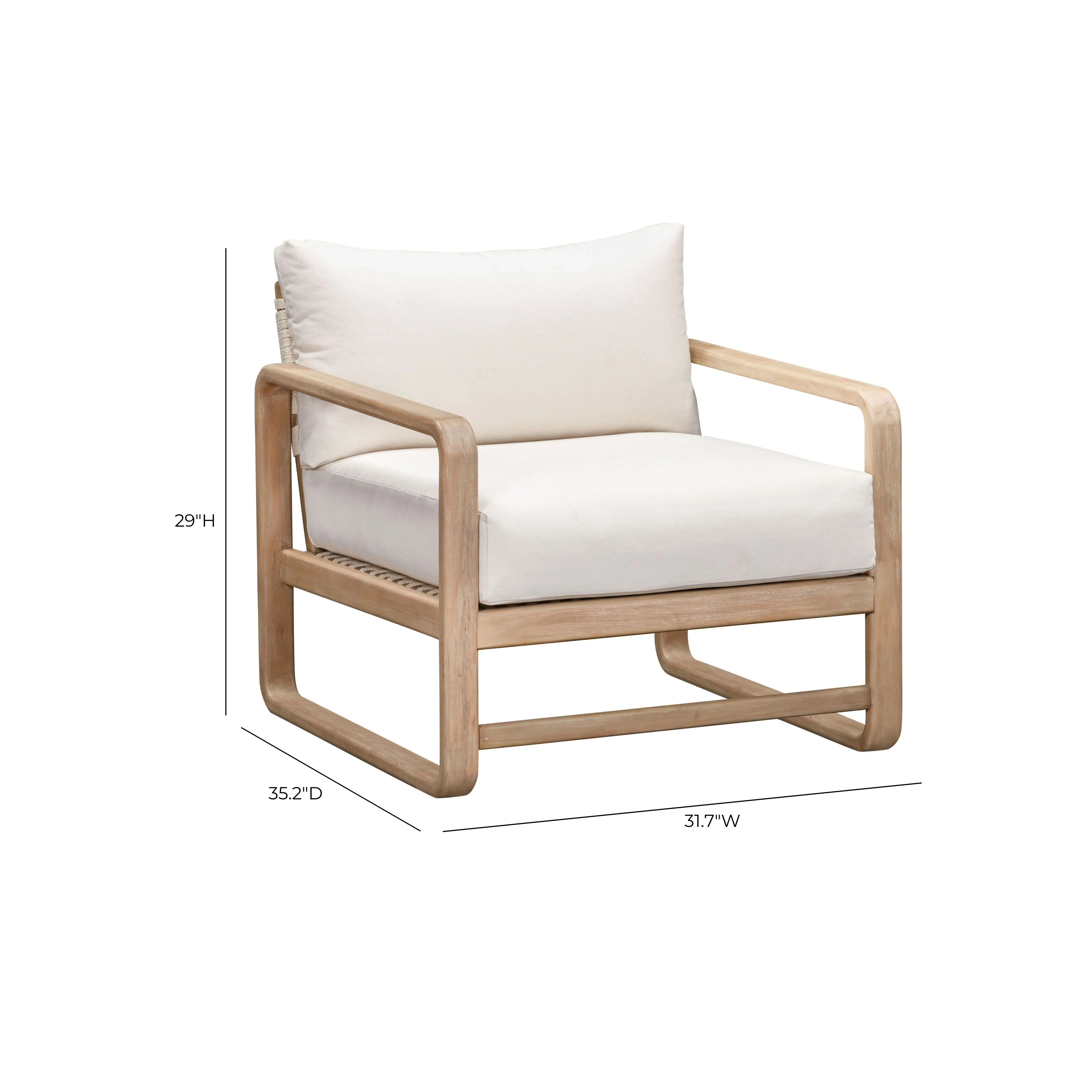 Palata Cream Performance Fabric Outdoor Accent Chair - Image 8