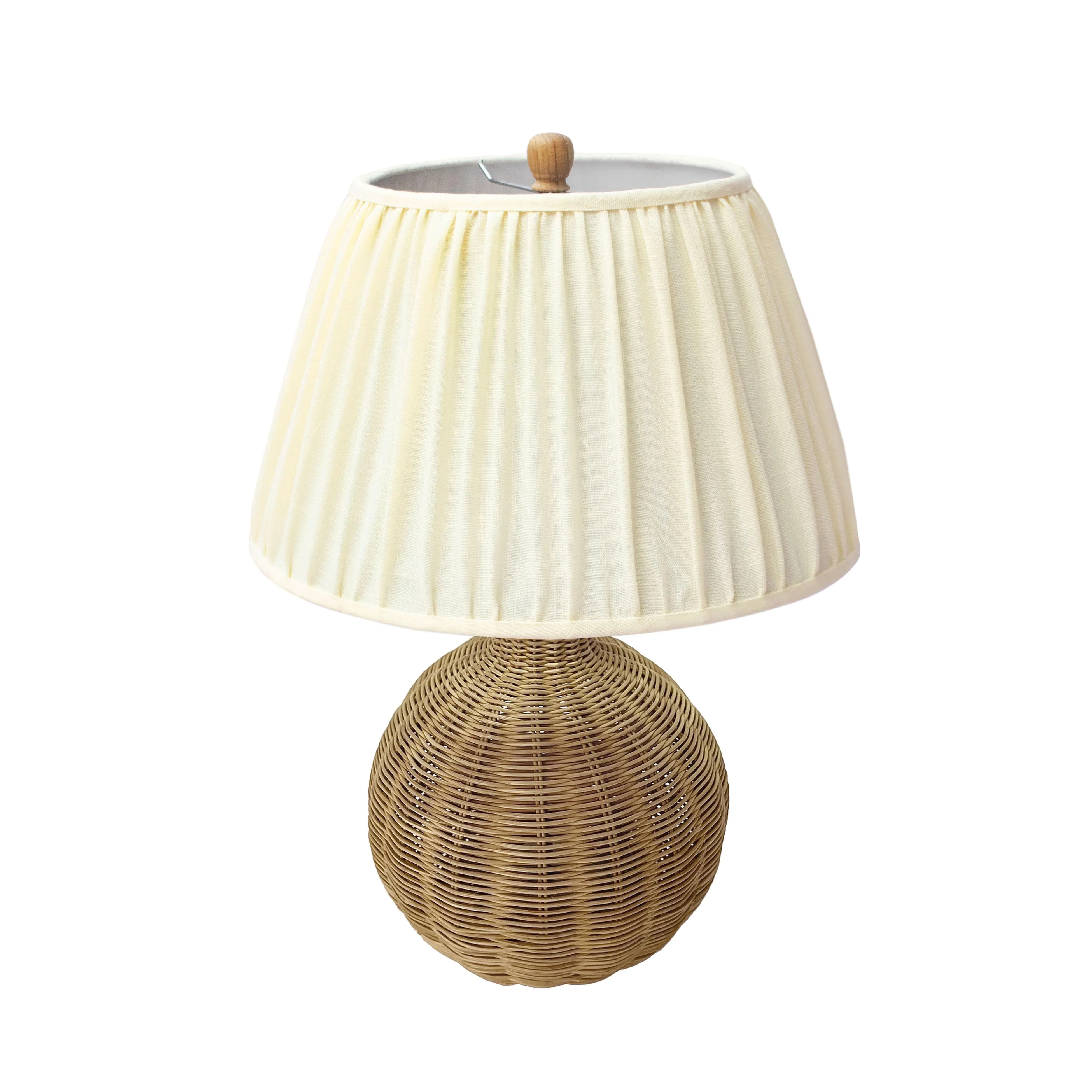 Pallora Cream & Natural Rattan Table Lamp - Image 3