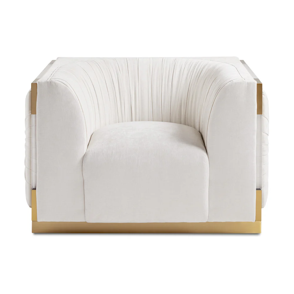 Paloma Gold Accent Chair Contessa Vanilla - Image 2