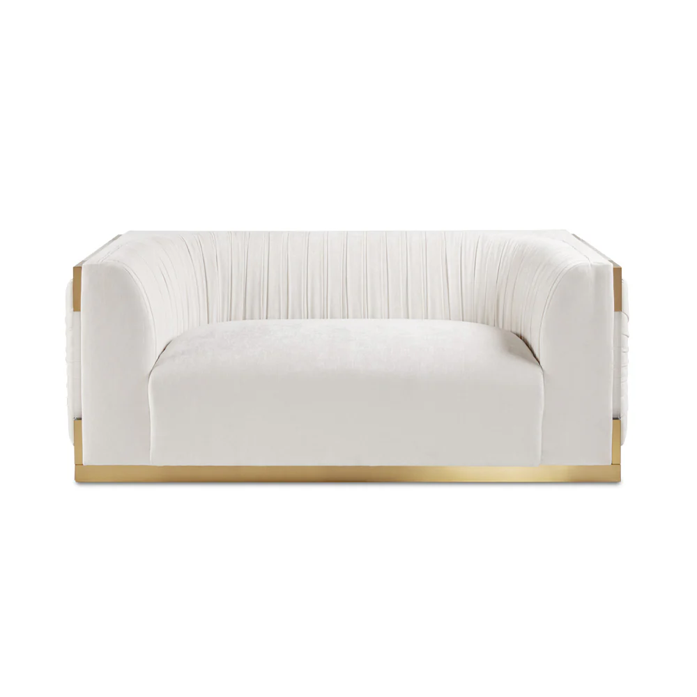 Paloma Gold Loveseat Contessa Vanilla - Image 3