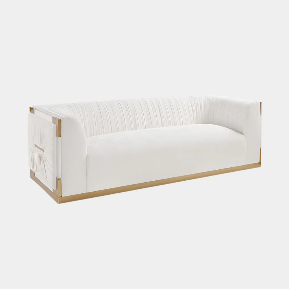 Paloma Gold Loveseat Contessa Vanilla