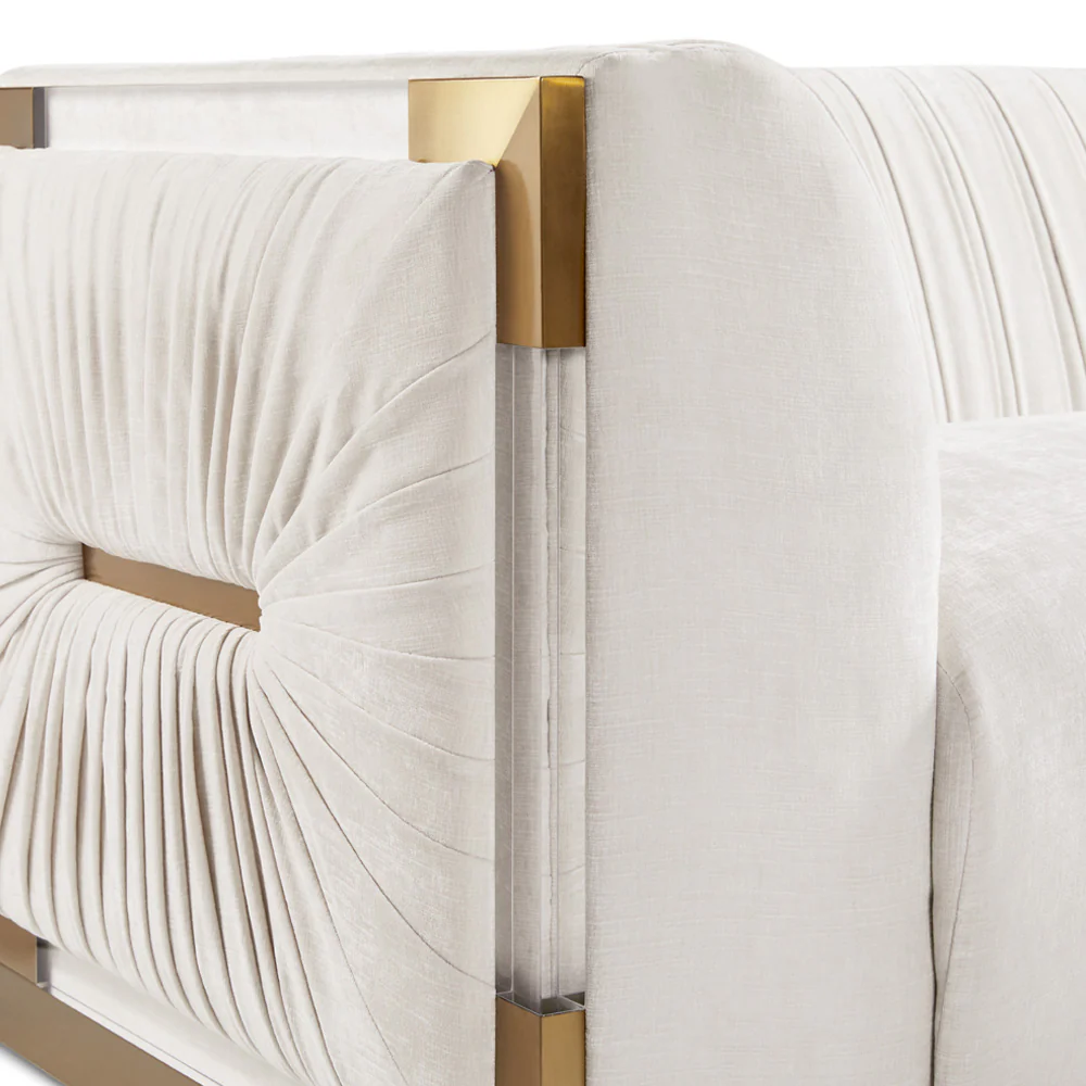 Paloma Gold Loveseat Contessa Vanilla - Image 4