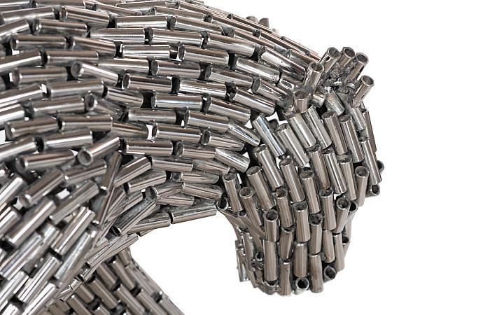 Panther Pipe Sculpture, Walking, Stainless Steel, Small - Image 4