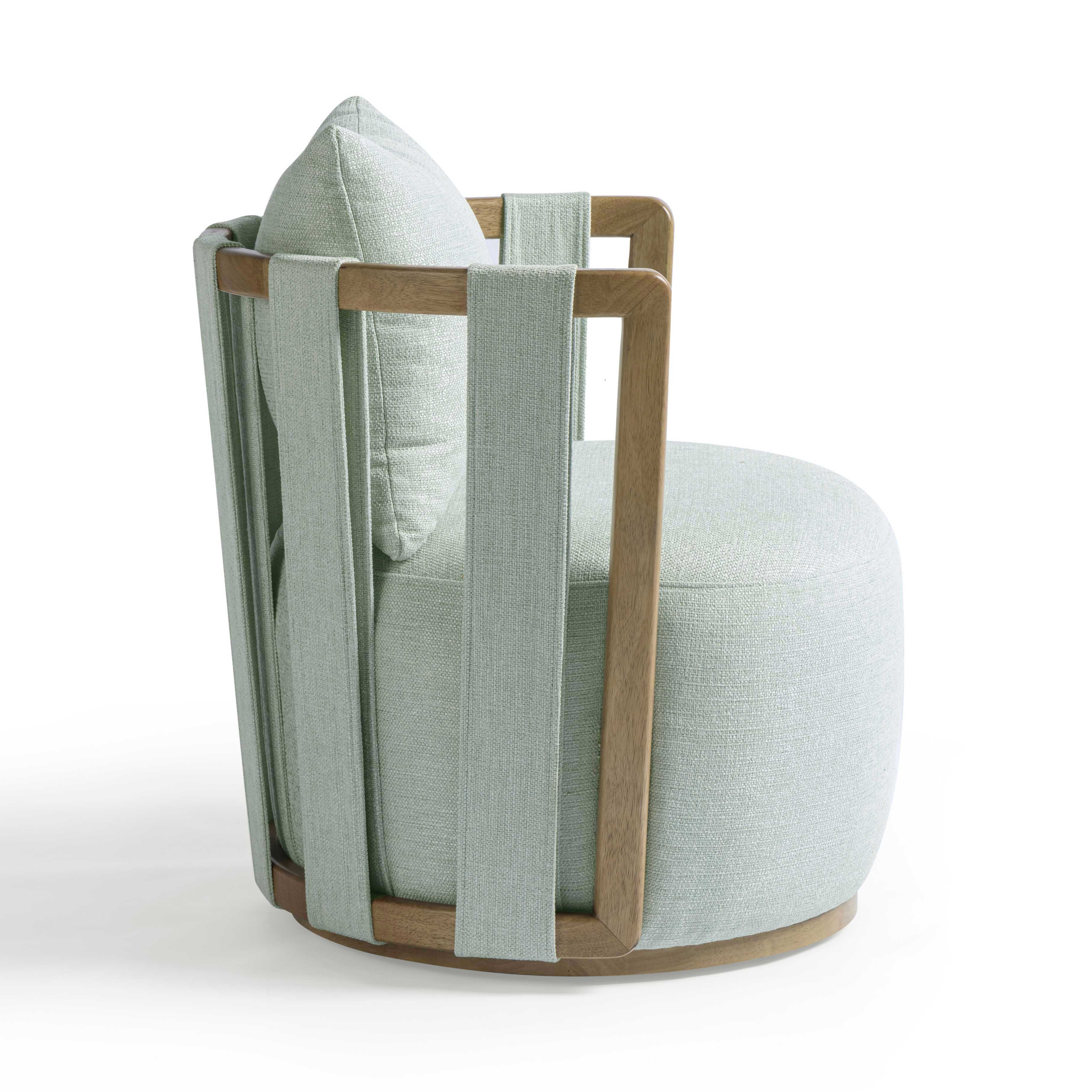 Paolo Textured Contract-Grade Weave Fabric Swivel Accent Chair - Image 13
