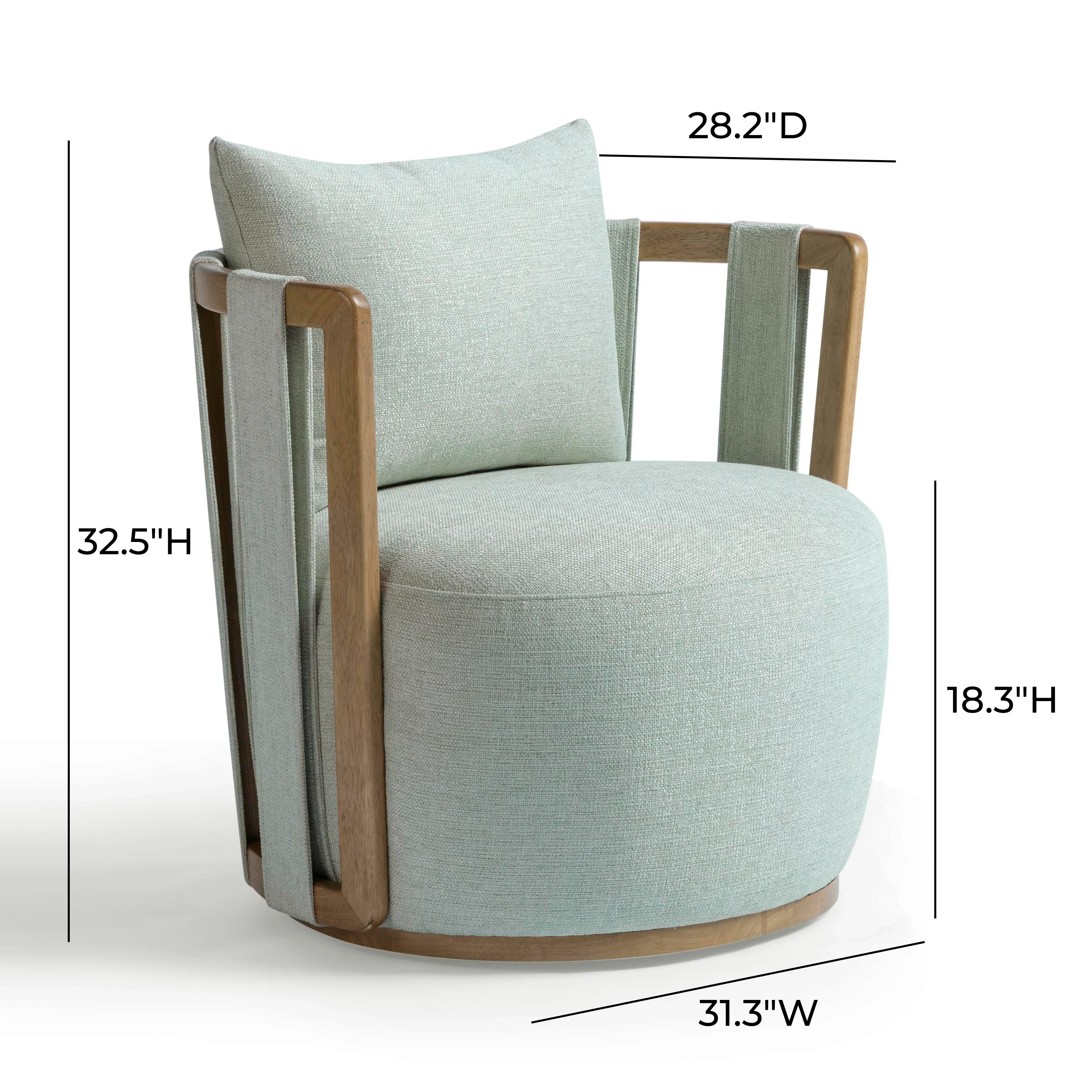 Paolo Textured Contract-Grade Weave Fabric Swivel Accent Chair - Image 14