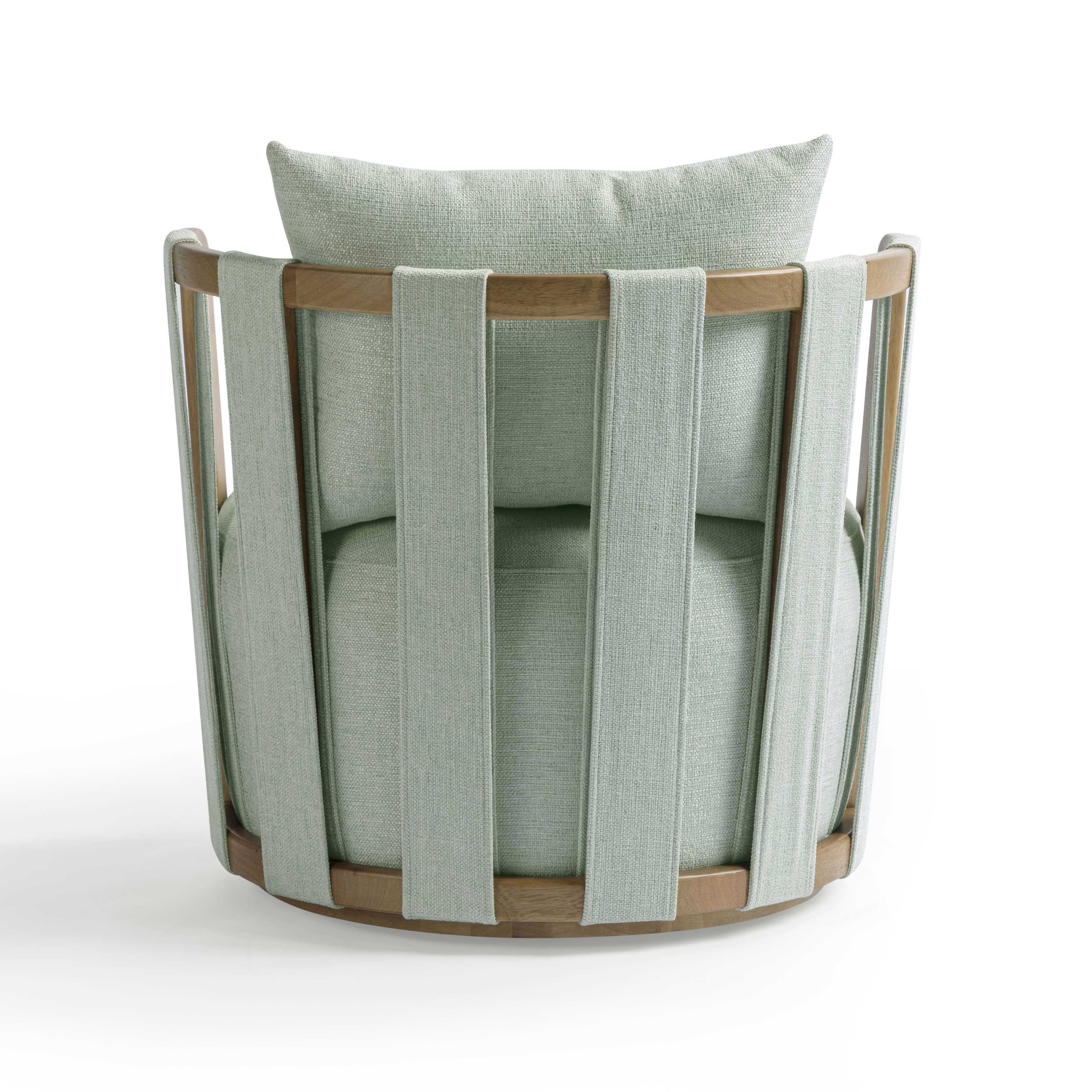 Paolo Textured Contract-Grade Weave Fabric Swivel Accent Chair - Image 15