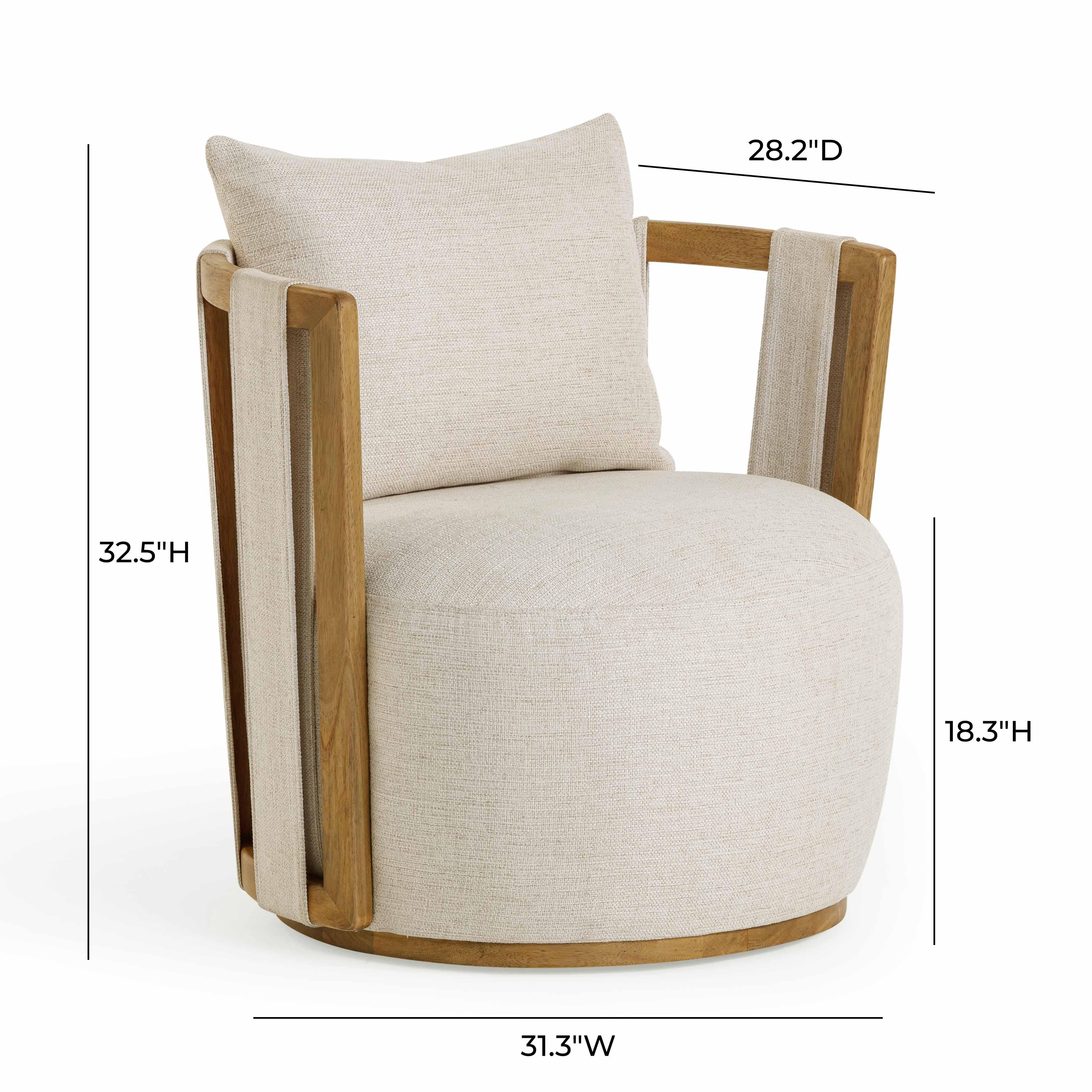 Paolo Textured Contract-Grade Weave Fabric Swivel Accent Chair - Image 5