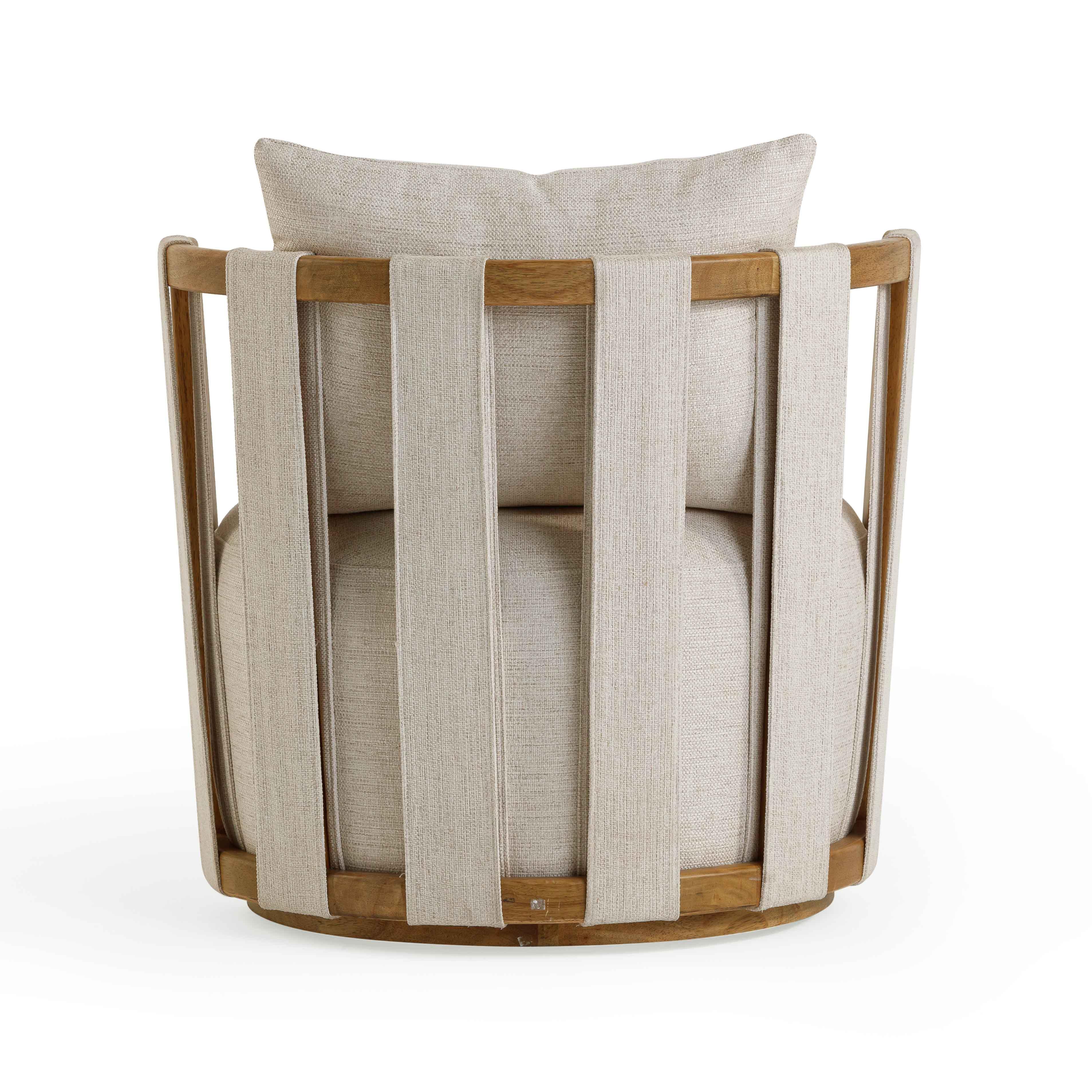 Paolo Textured Contract-Grade Weave Fabric Swivel Accent Chair - Image 6